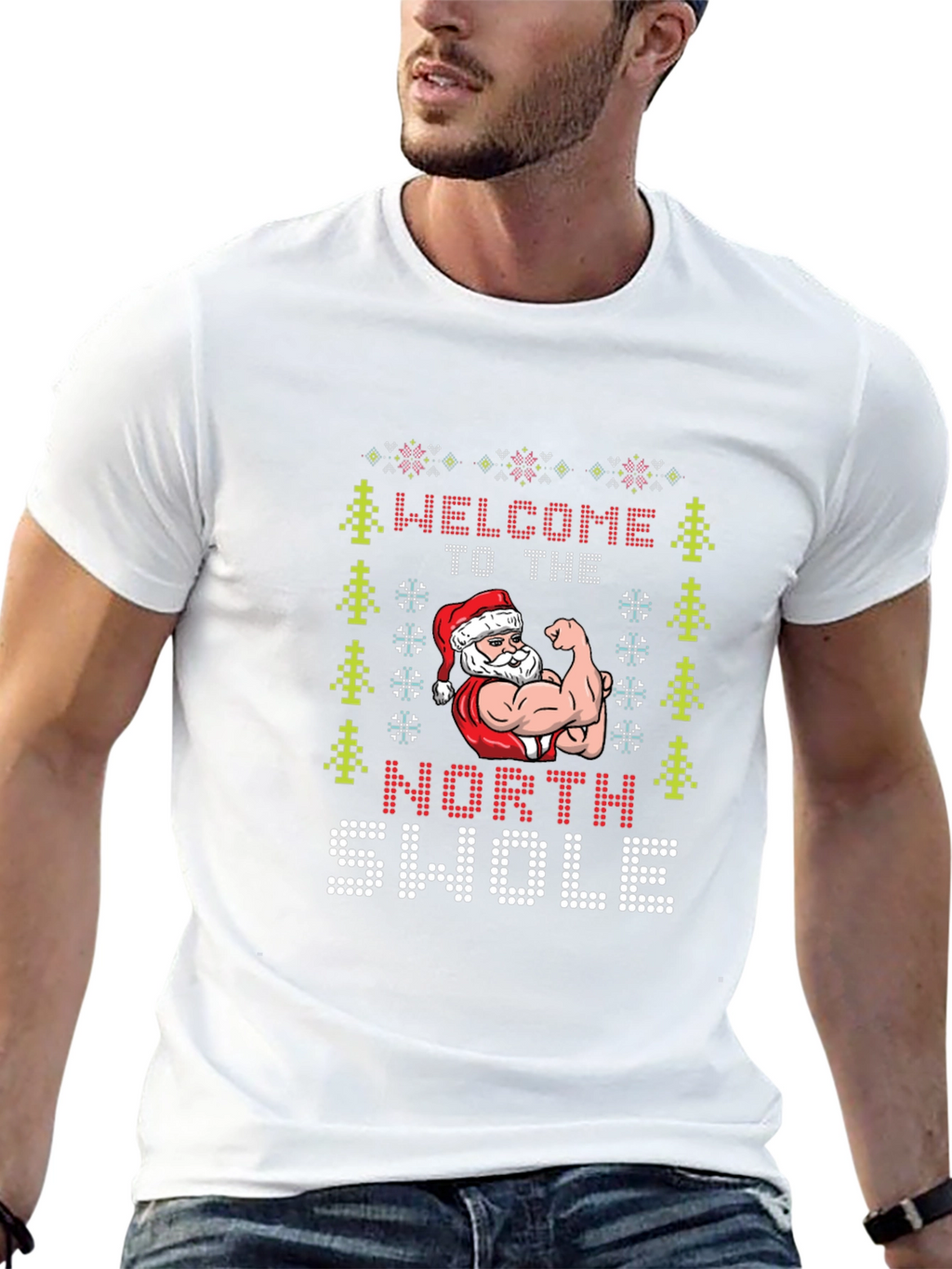 North Swole Santa Ugly Christmas T-Shirt
