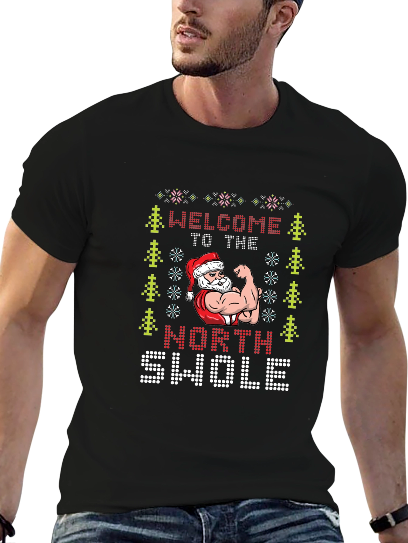 North Swole Santa Ugly Christmas T-Shirt
