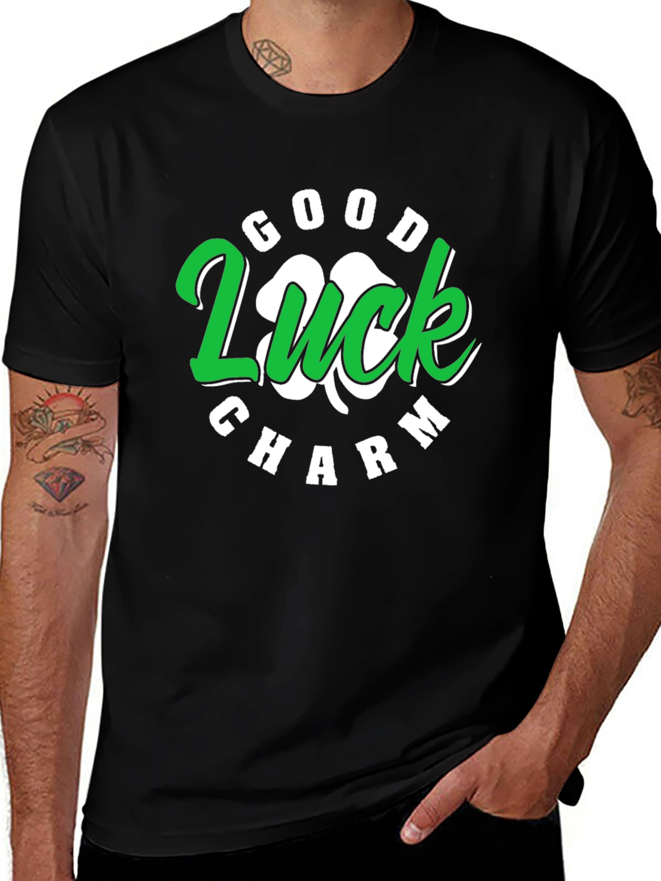 Good Luck Charm St. Patricks Day Black T-Shirt