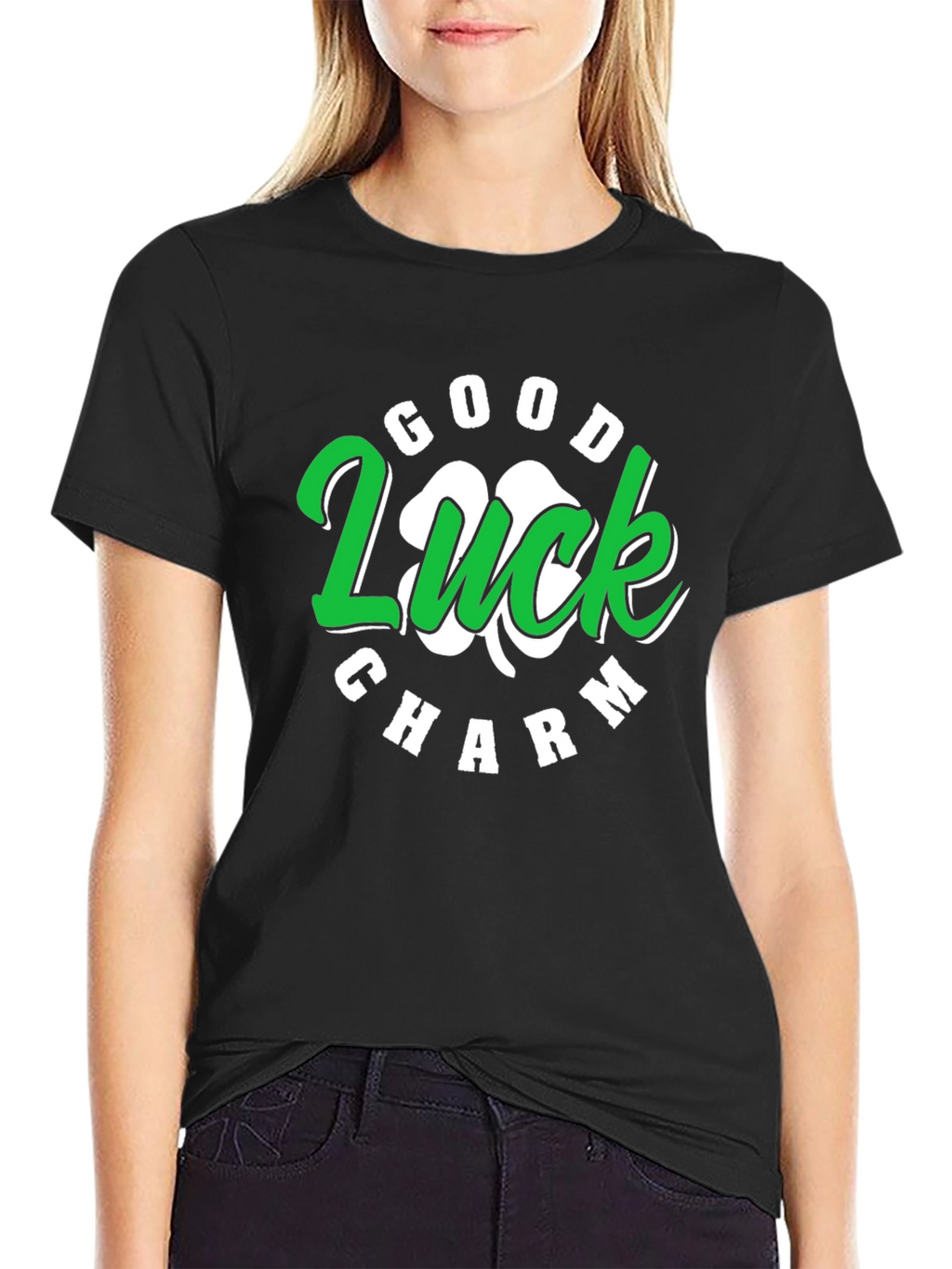 Good Luck Charm St. Patricks Day Black T-Shirt