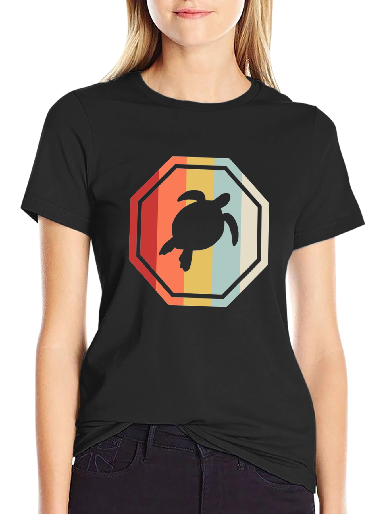 Retro Turtle T-Shirt - Vintage Style Black Tee