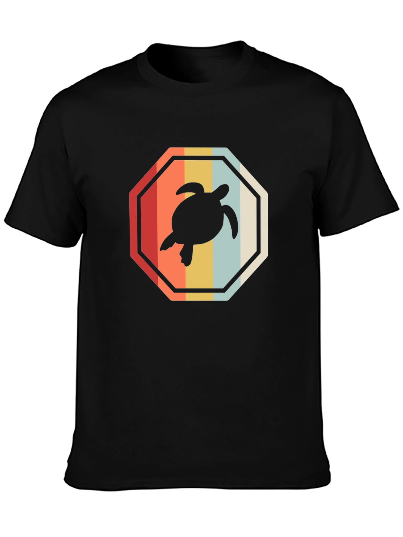 Retro Turtle T-Shirt - Vintage Style Black Tee