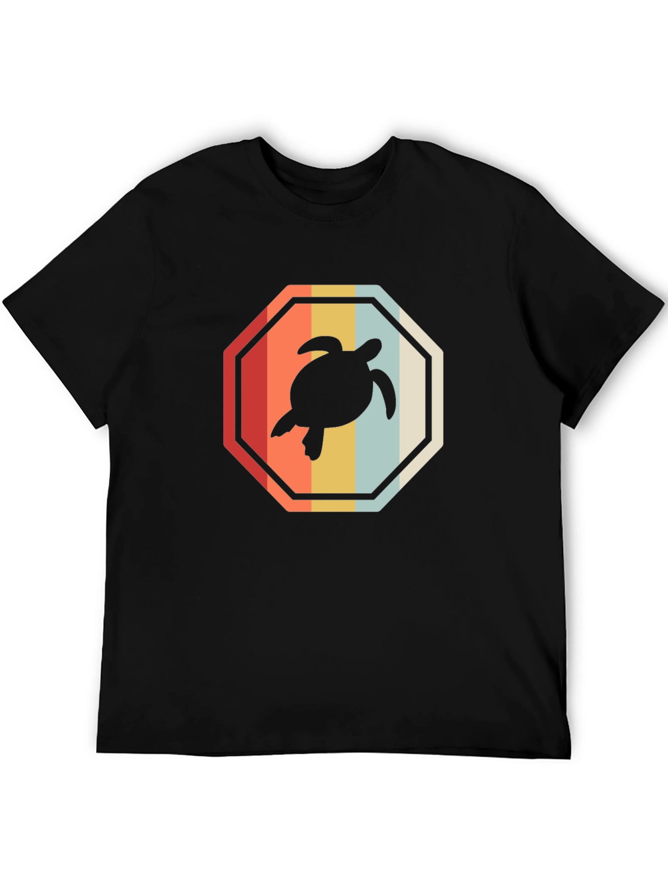 Retro Turtle T-Shirt - Vintage Style Black Tee