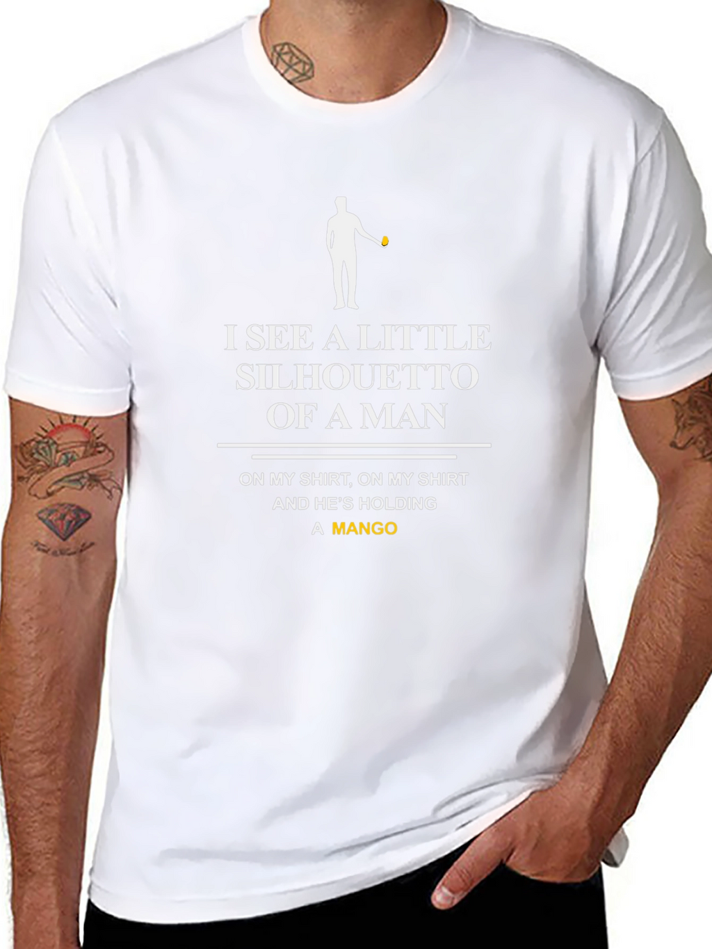 Silhouette Mango Graphic Tee - Novelty Humor T-Shirt