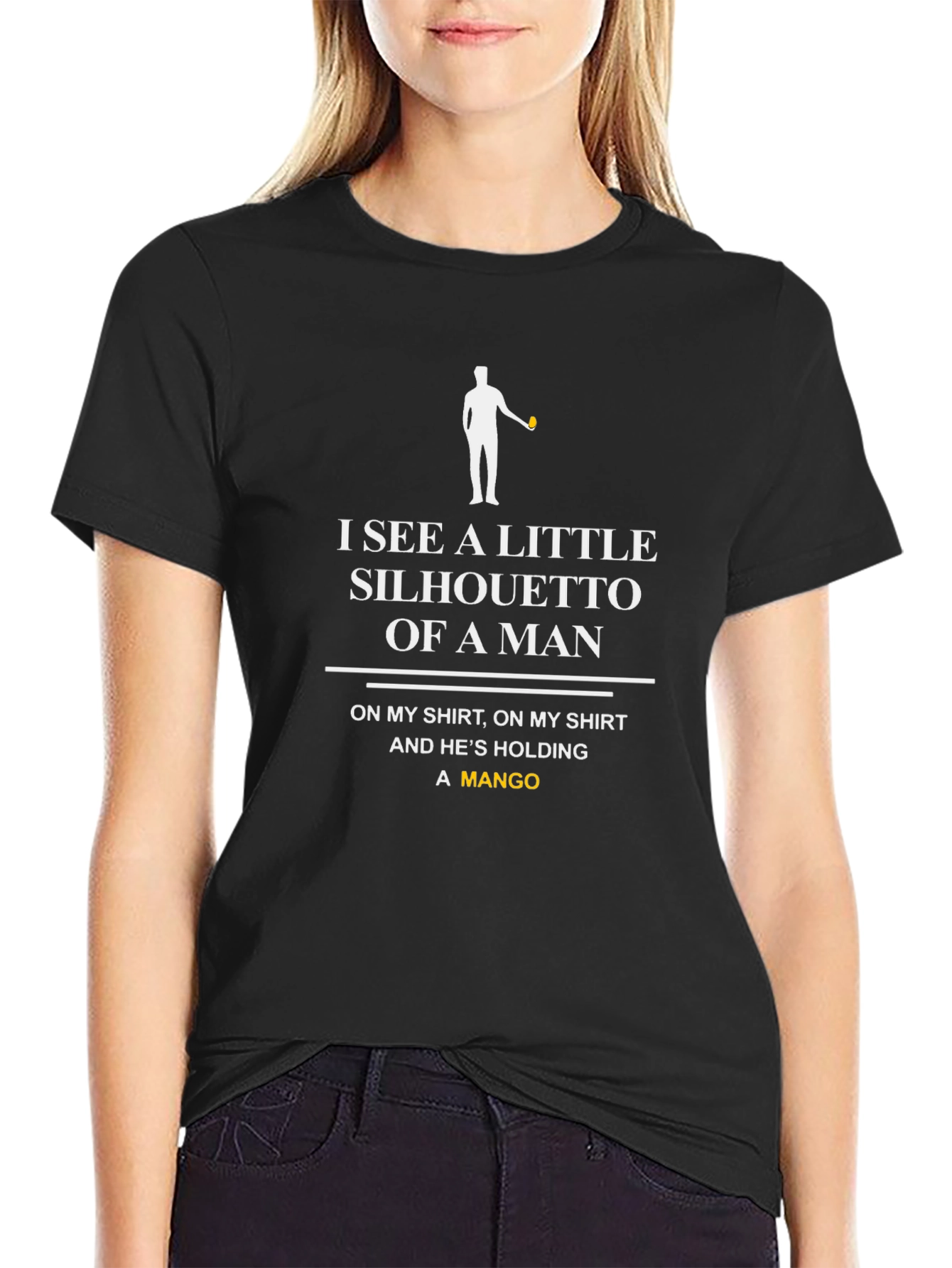 Silhouette Mango Graphic Tee - Novelty Humor T-Shirt