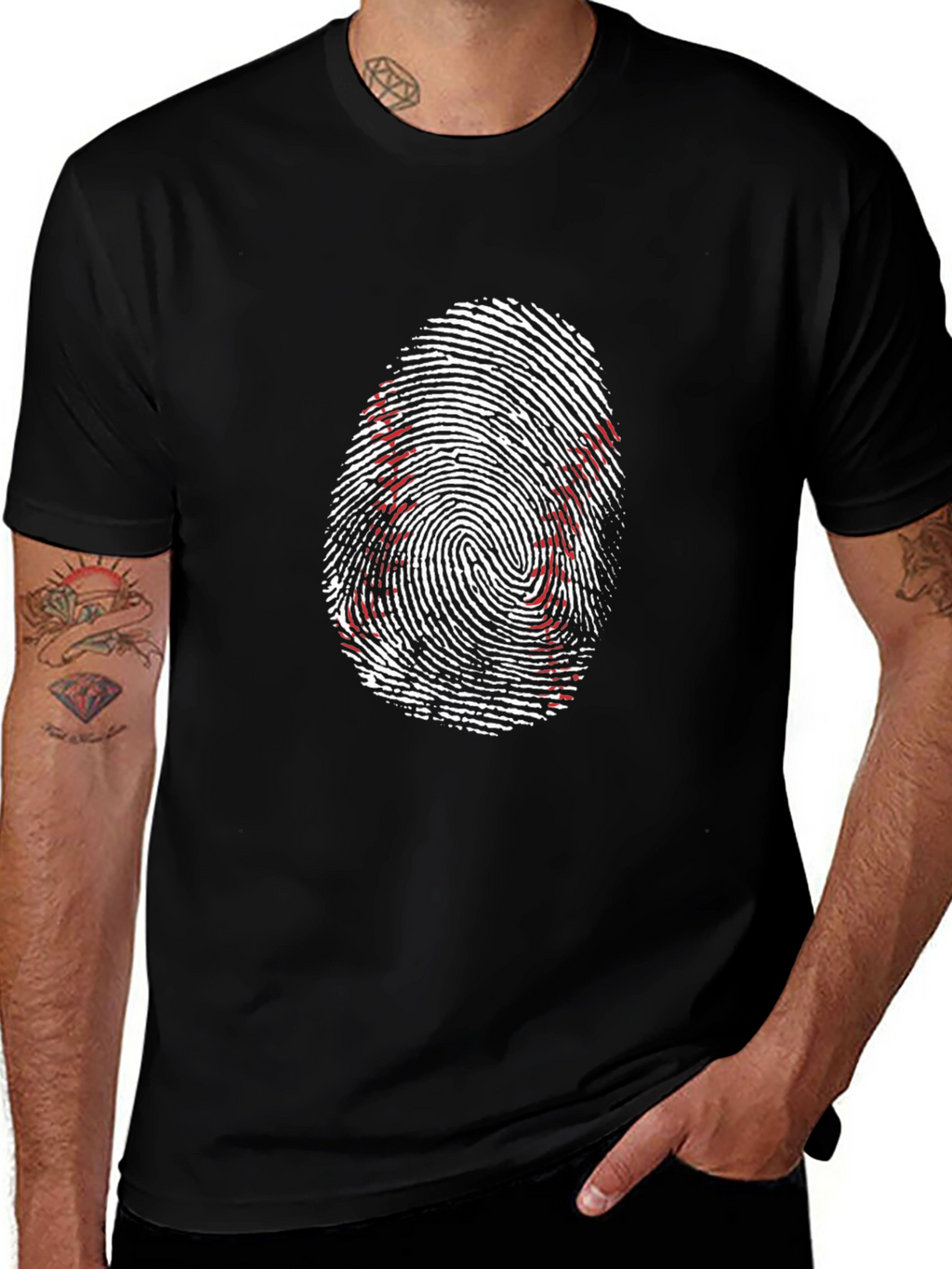 Baseball Fingerprint Graphic Tee - Unique Sportswear