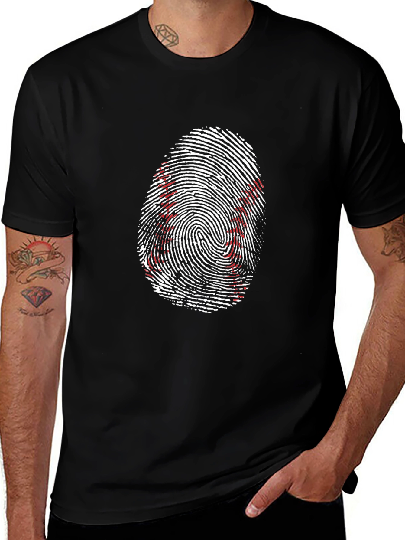 Baseball Fingerprint Graphic Tee - Unique Sportswear