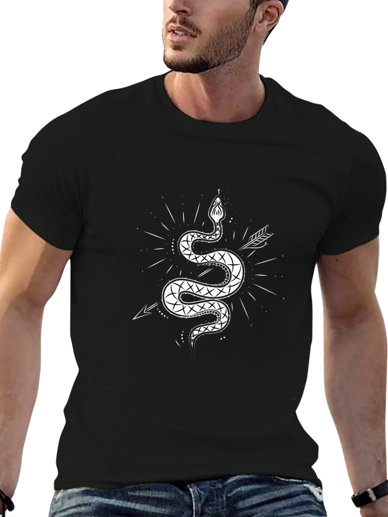 Mens Graphic Tee - Snake & Arrow Design