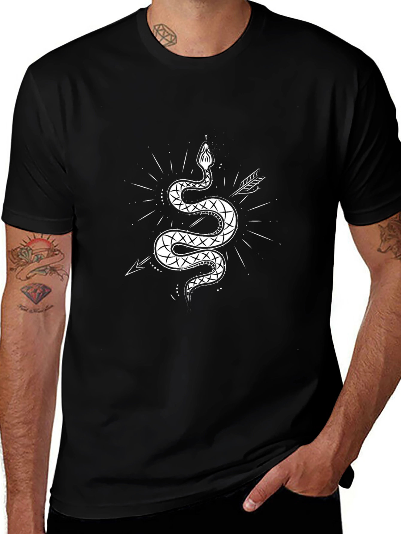 Mens Graphic Tee - Snake & Arrow Design