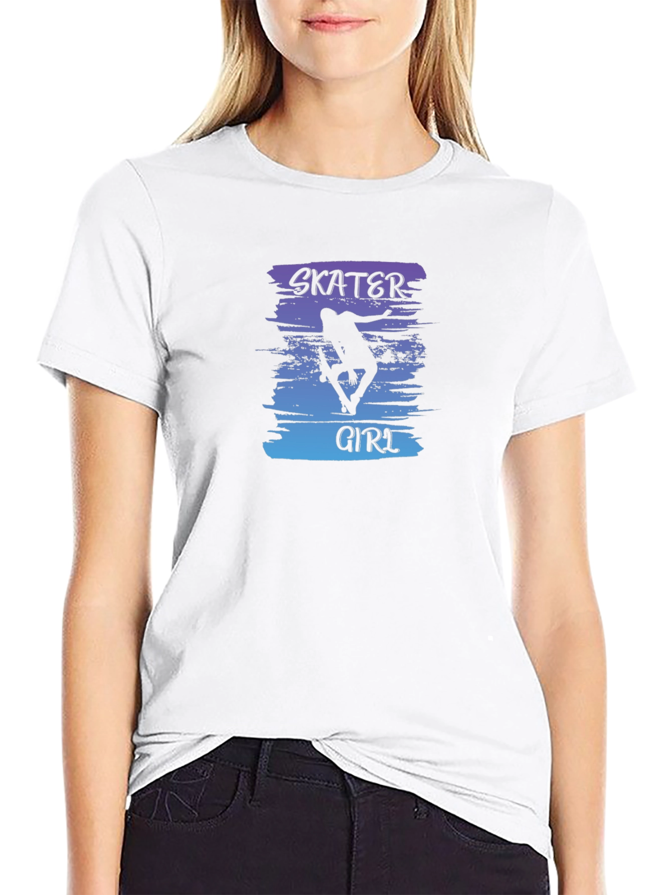 Skater Girl Graphic Tee - Cool Streetwear Style