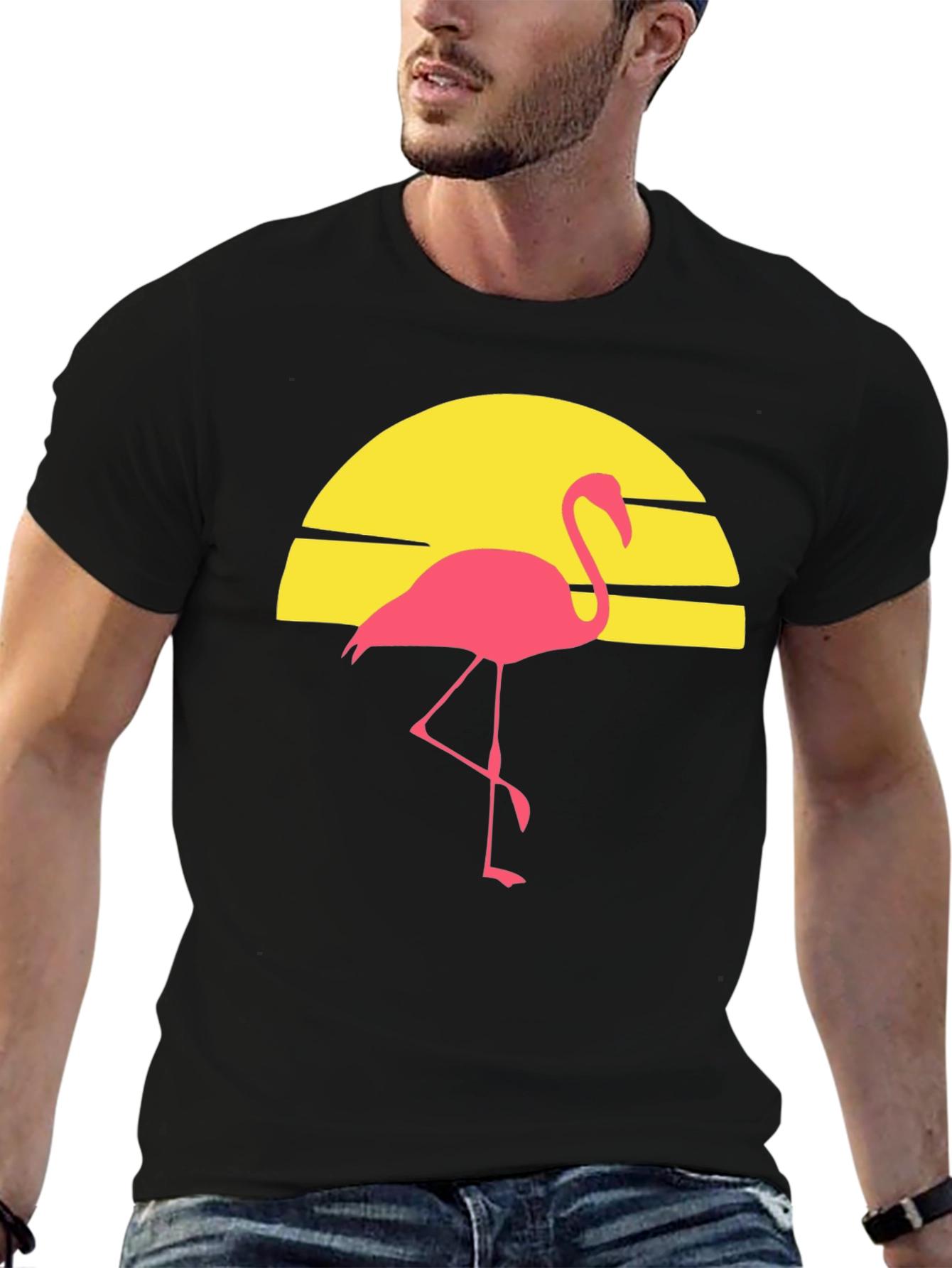Retro Flamingo Sunset Graphic Tee