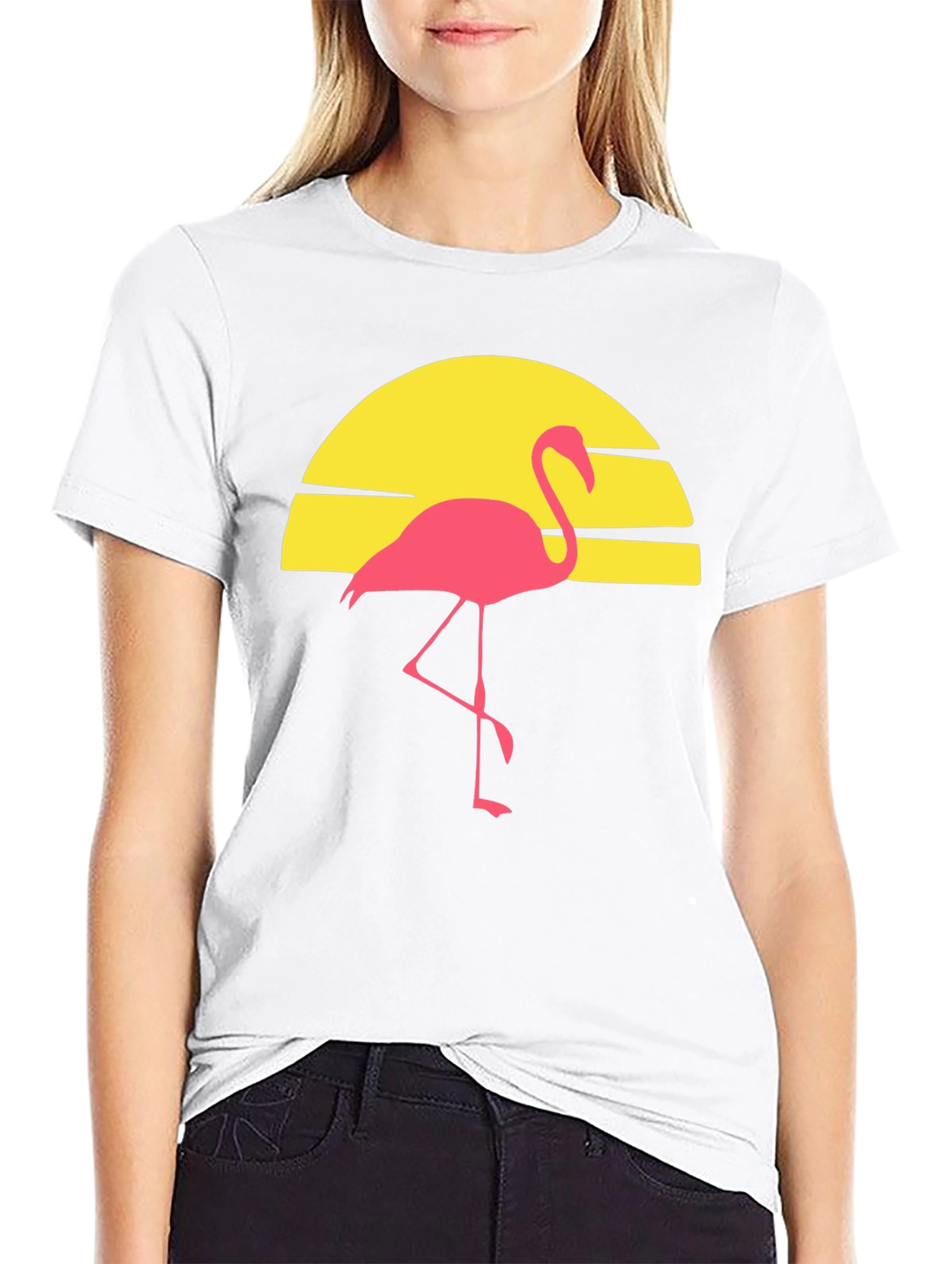 Retro Flamingo Sunset Graphic Tee
