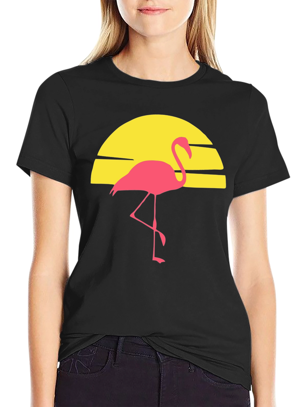 Retro Flamingo Sunset Graphic Tee