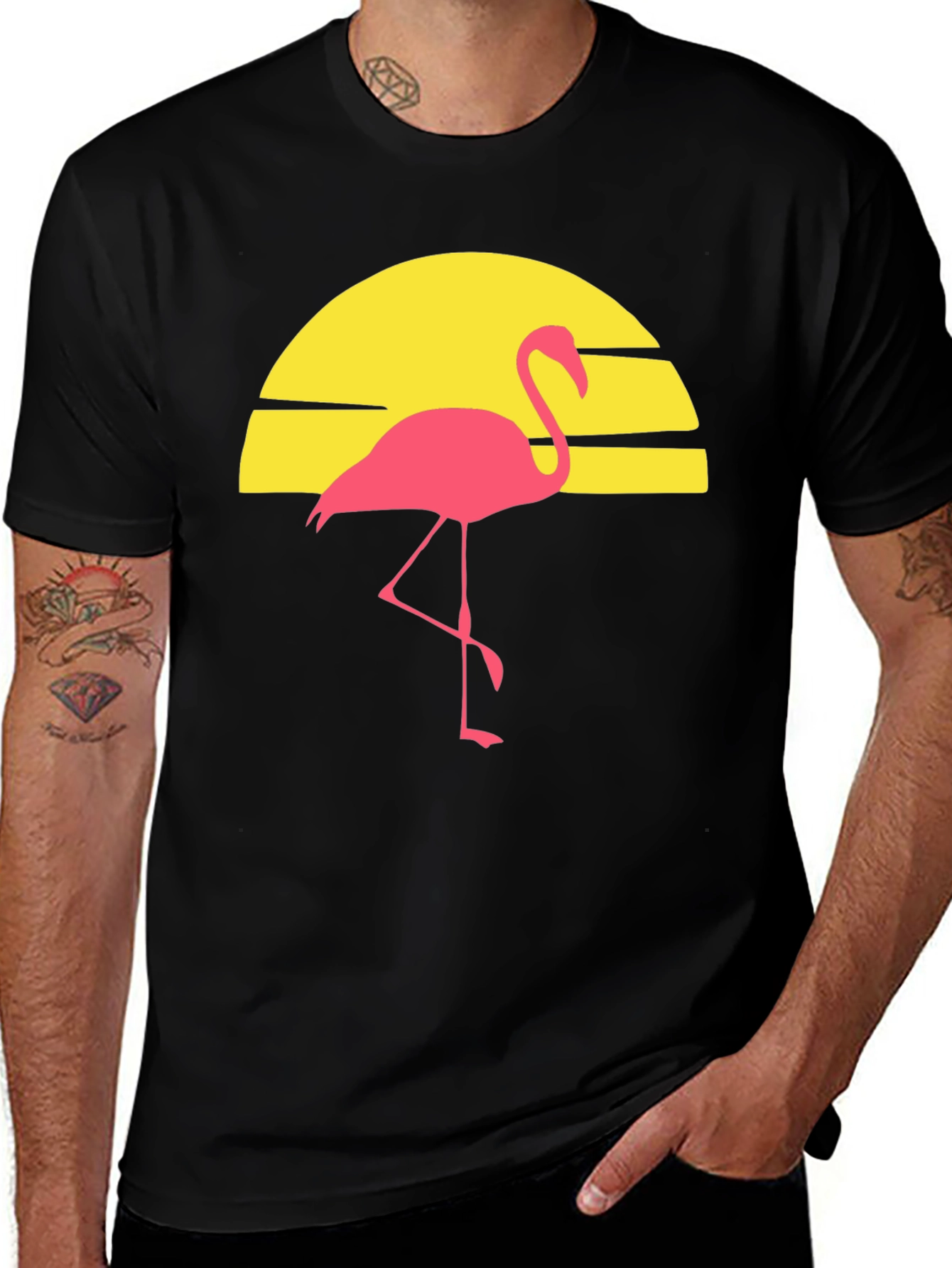 Retro Flamingo Sunset Graphic Tee
