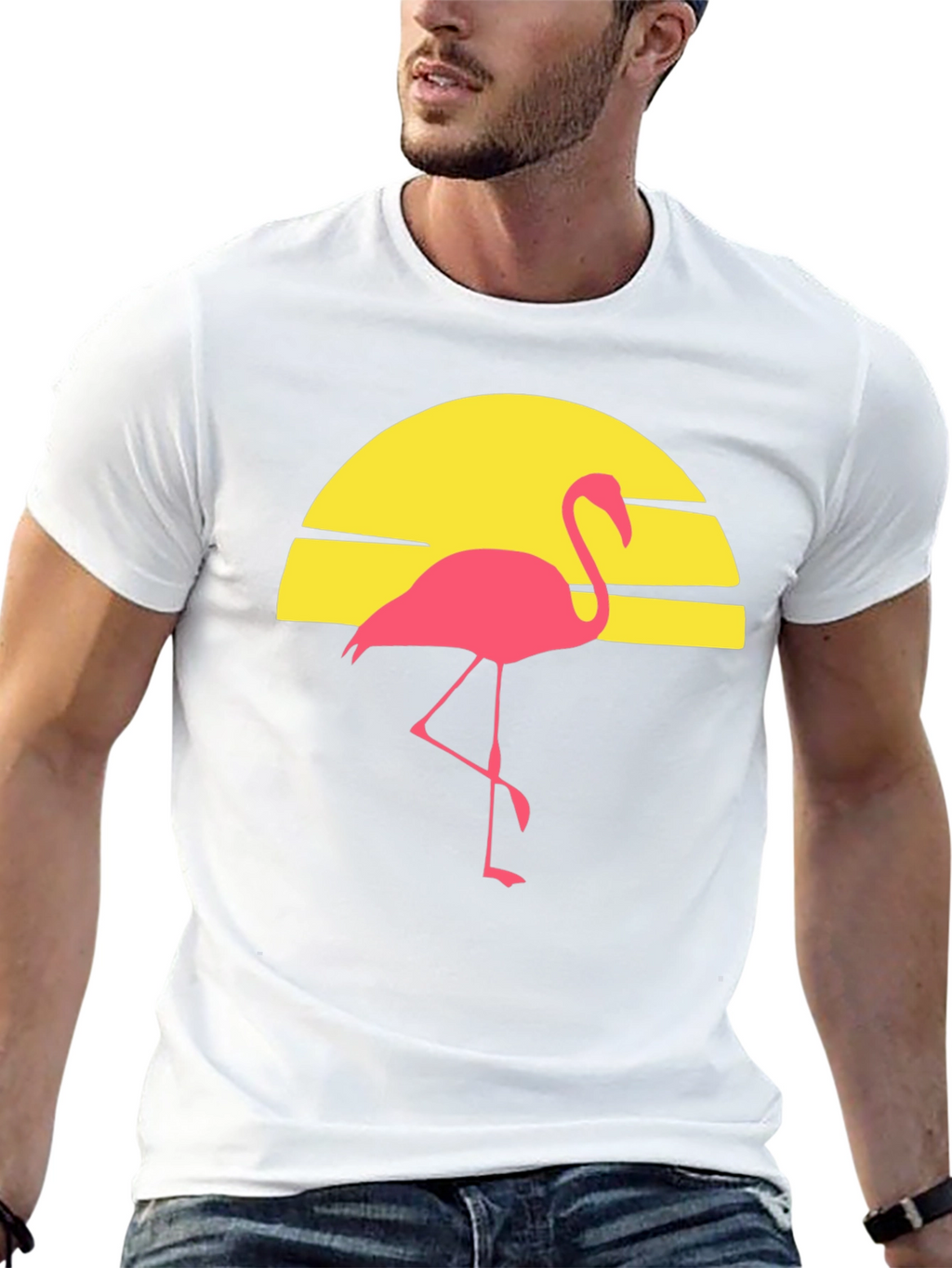 Retro Flamingo Sunset Graphic Tee