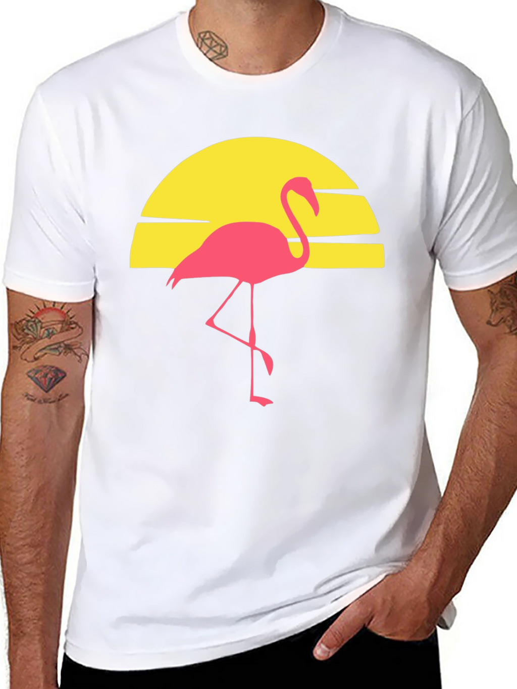 Retro Flamingo Sunset Graphic Tee