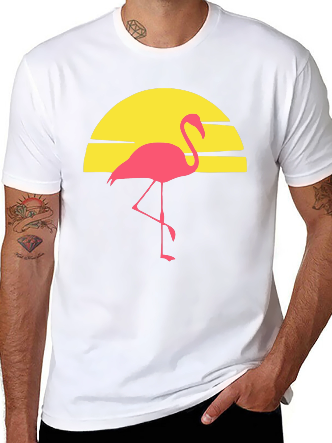 Retro Flamingo Sunset Graphic Tee