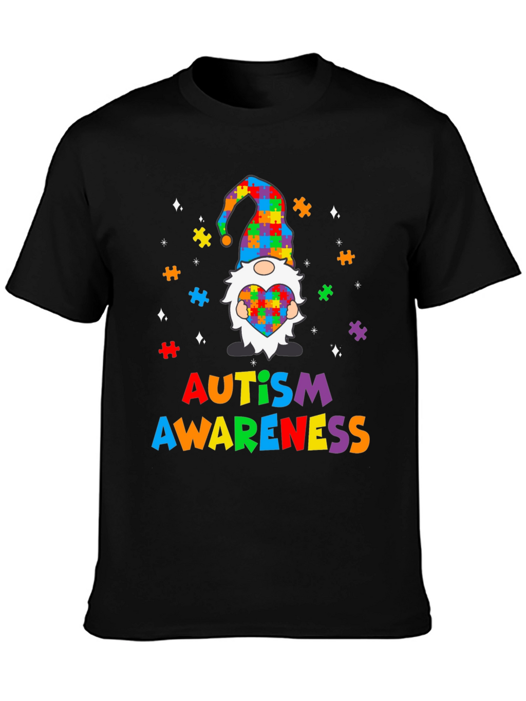 Autism Awareness Puzzle Piece Gnome T-Shirt