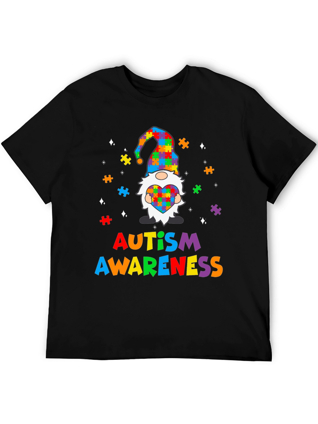 Autism Awareness Puzzle Piece Gnome T-Shirt
