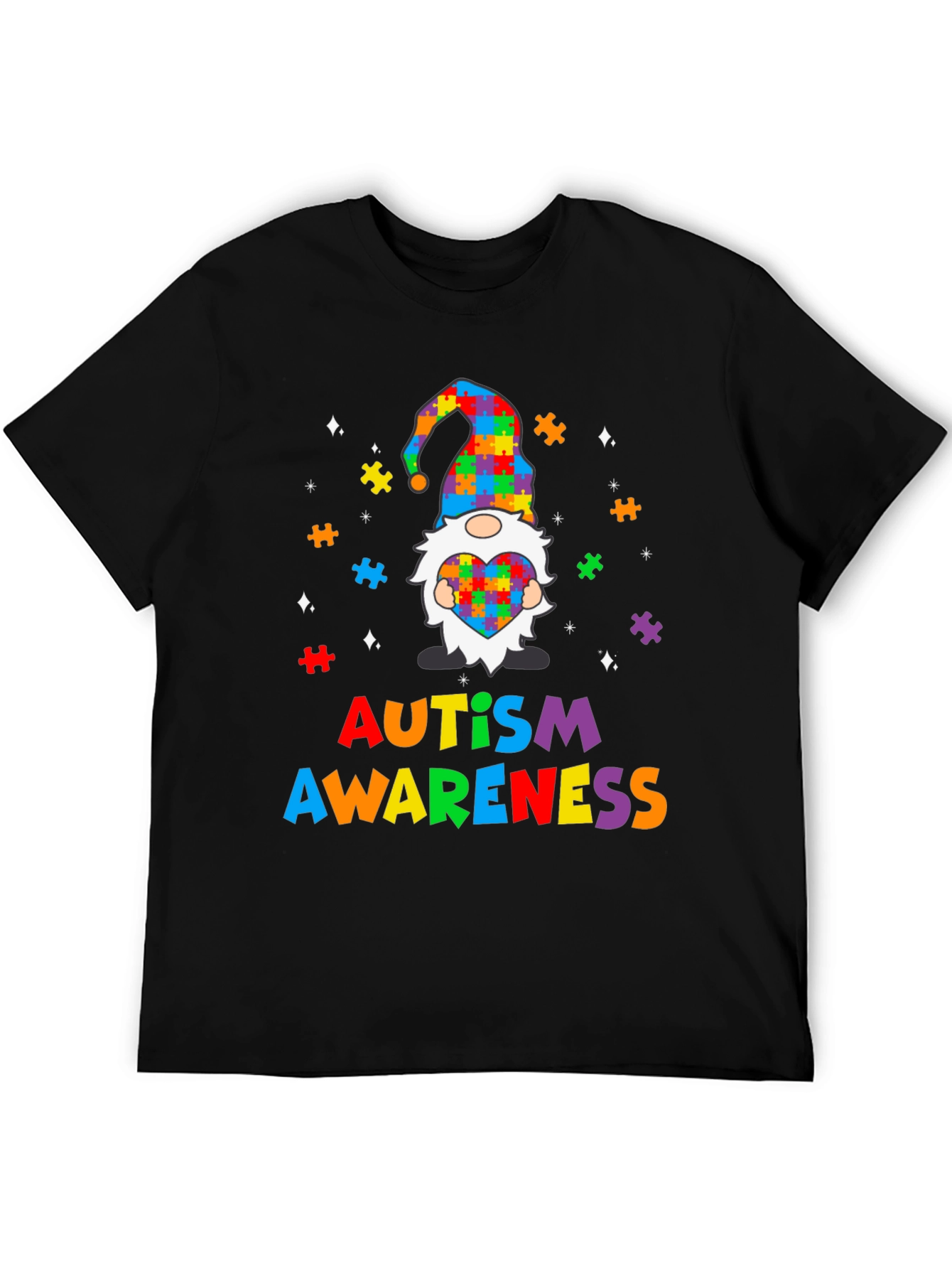 Autism Awareness Puzzle Piece Gnome T-Shirt