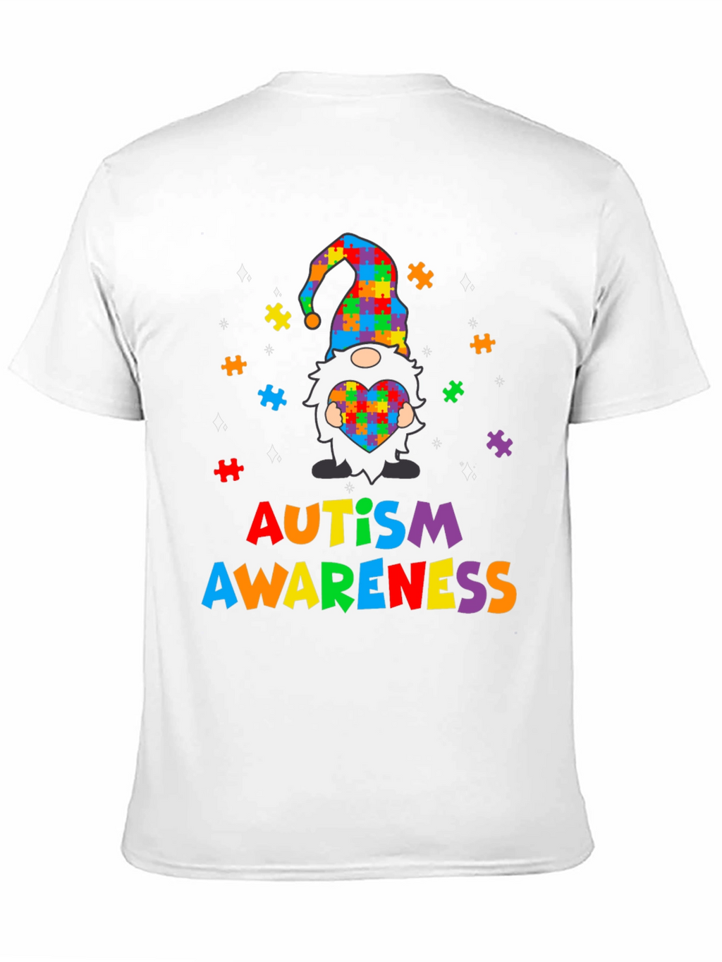 Autism Awareness Puzzle Piece Gnome T-Shirt