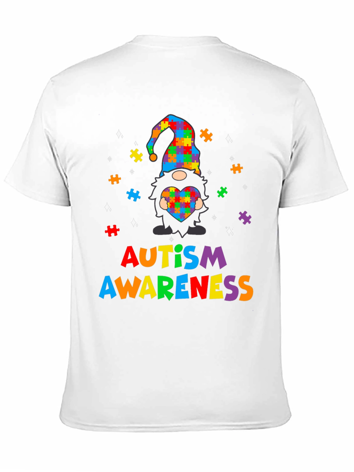 Autism Awareness Puzzle Piece Gnome T-Shirt