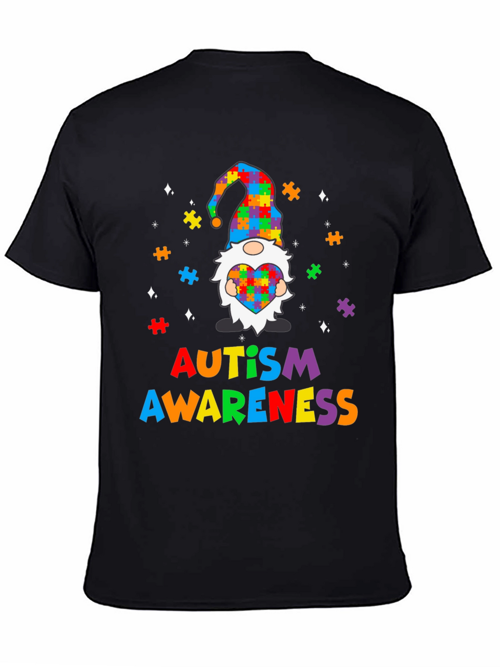 Autism Awareness Puzzle Piece Gnome T-Shirt