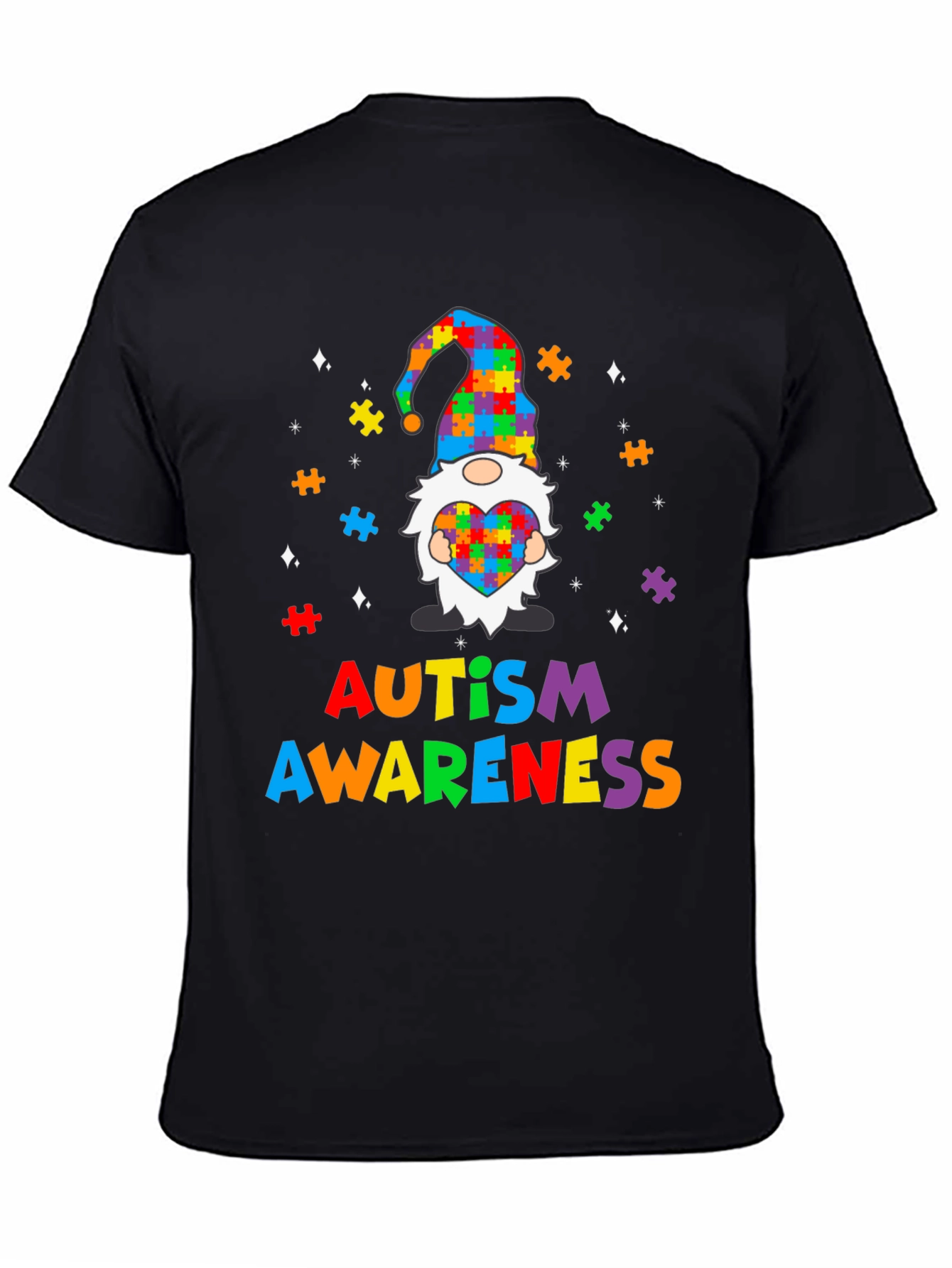 Autism Awareness Puzzle Piece Gnome T-Shirt