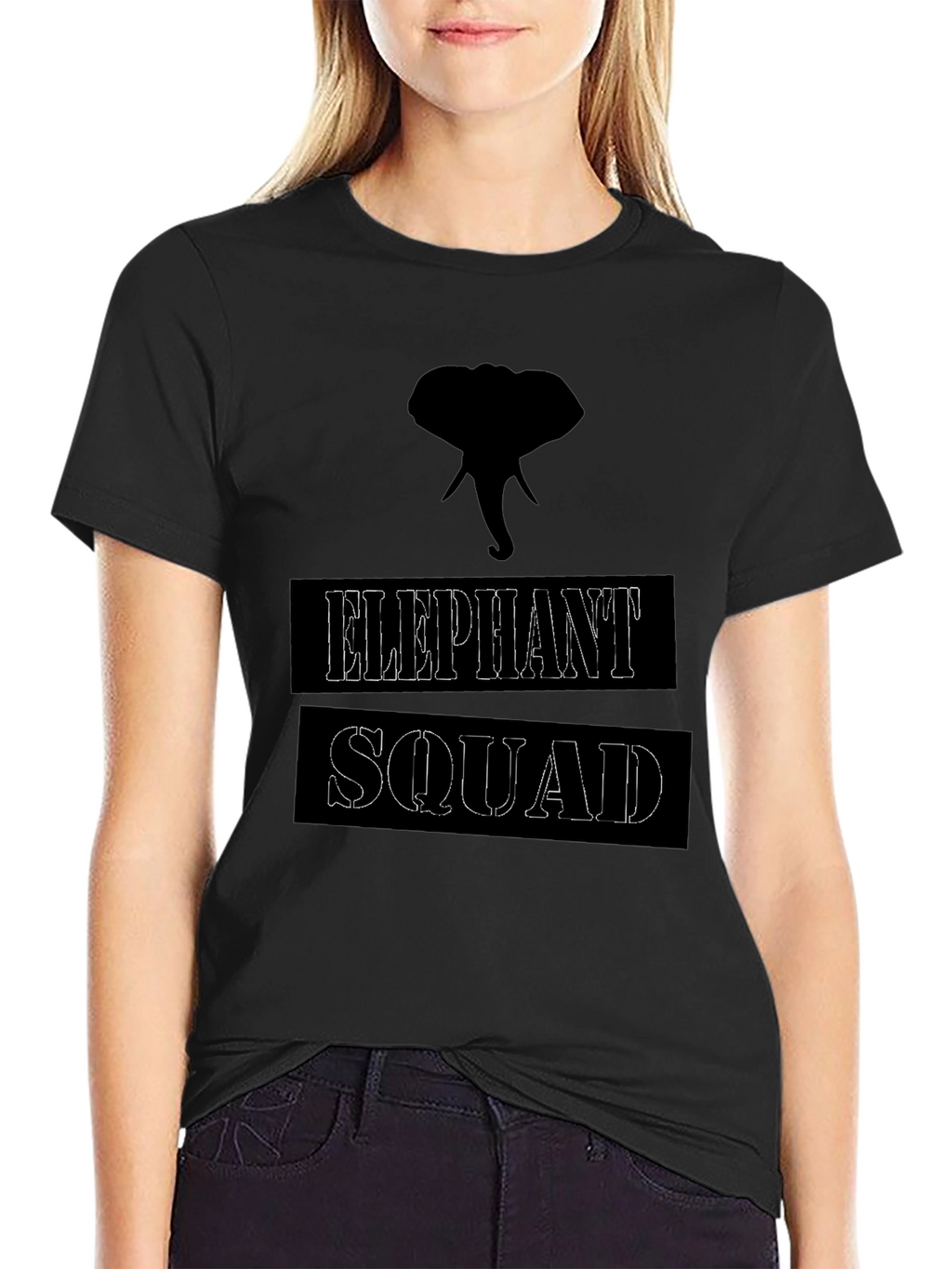 Elephant Squad Graphic T-Shirt - Black