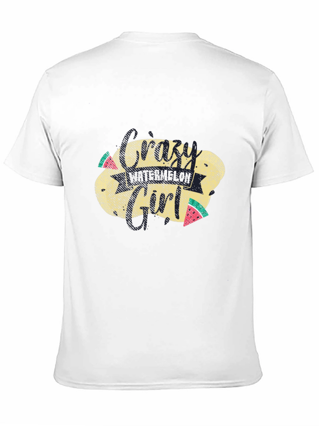 Crazy Watermelon Girl T-Shirt - Black Cotton Tee
