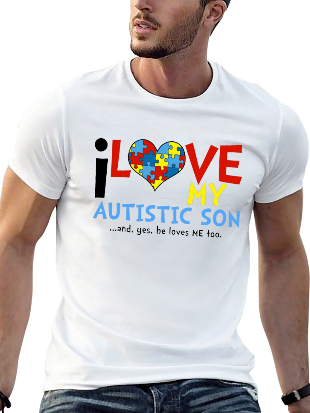 Autism Awareness T-Shirt - I Love My Autistic Son