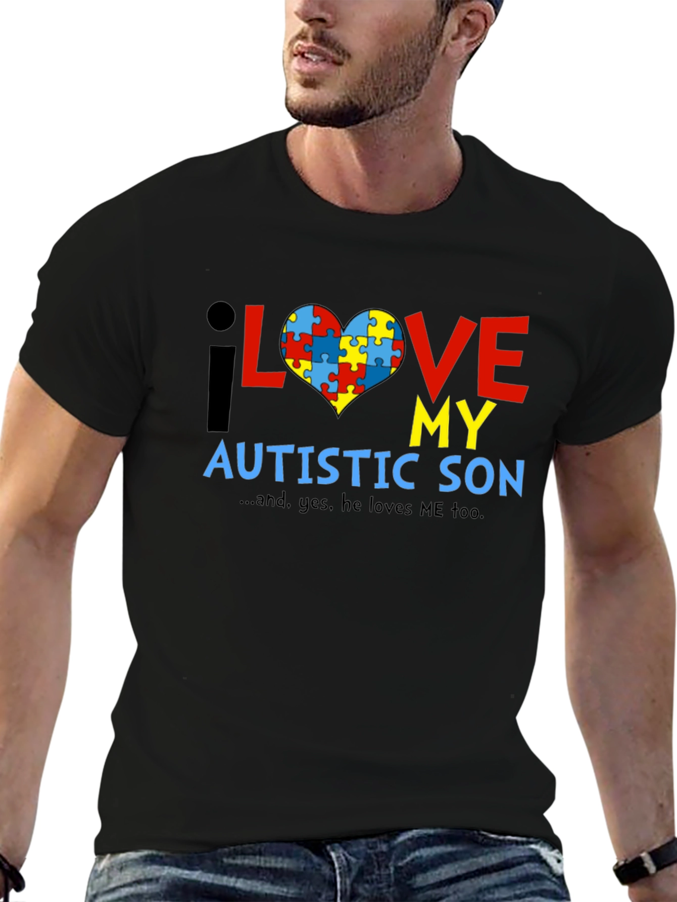 Autism Awareness T-Shirt - I Love My Autistic Son