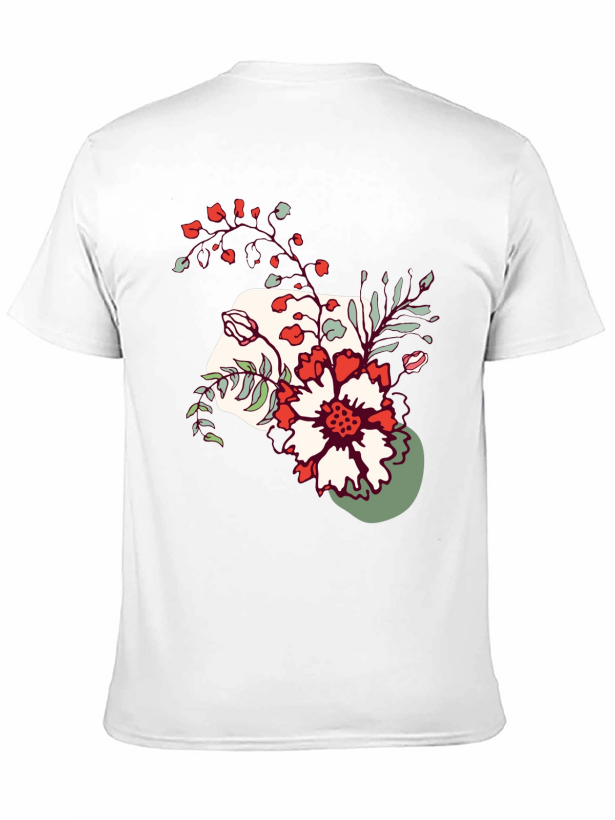 Floral Graphic Tee - Mens Casual Black T-Shirt