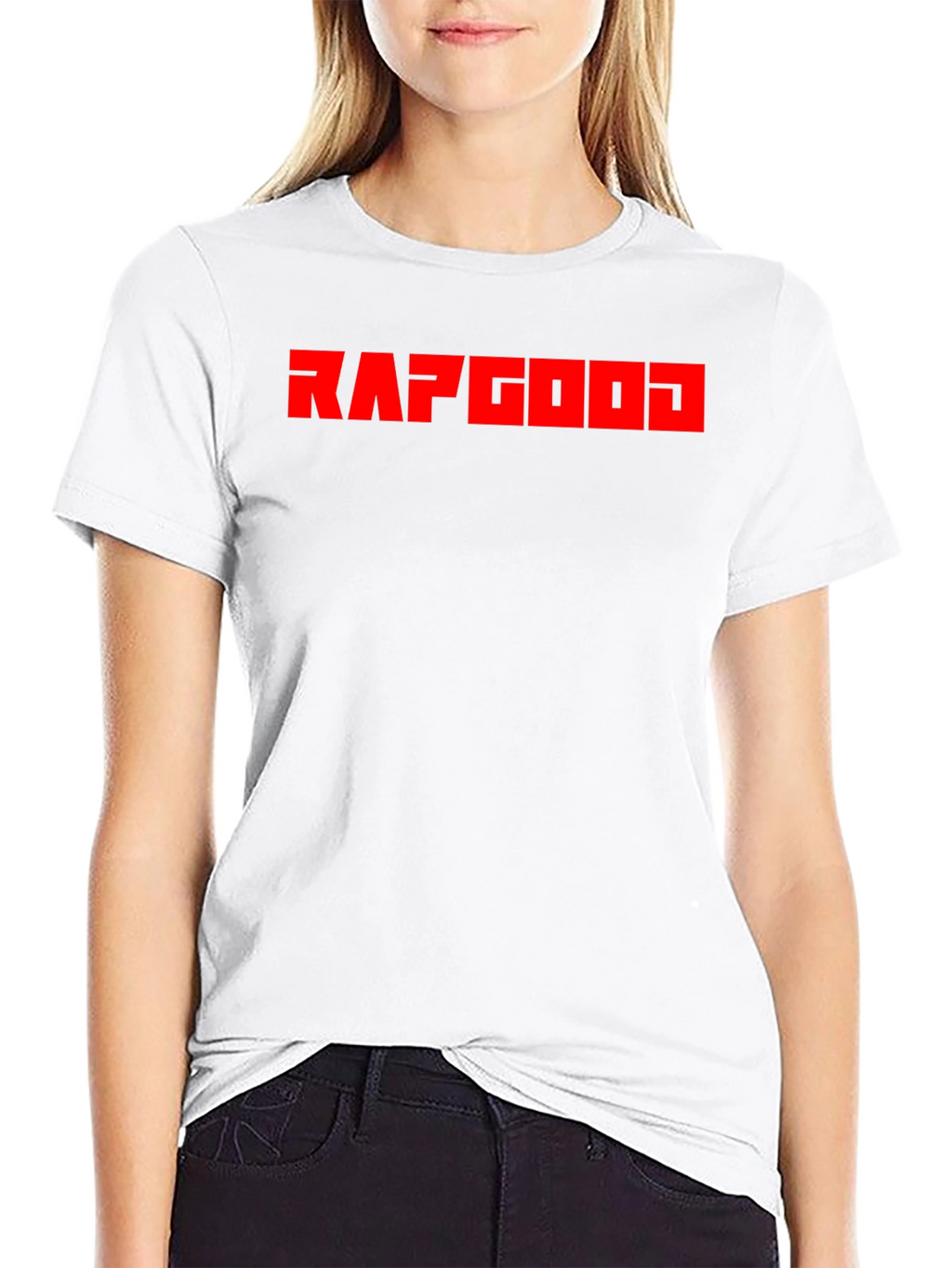 RAPGOD Graphic Tee - Bold Red Print on Black