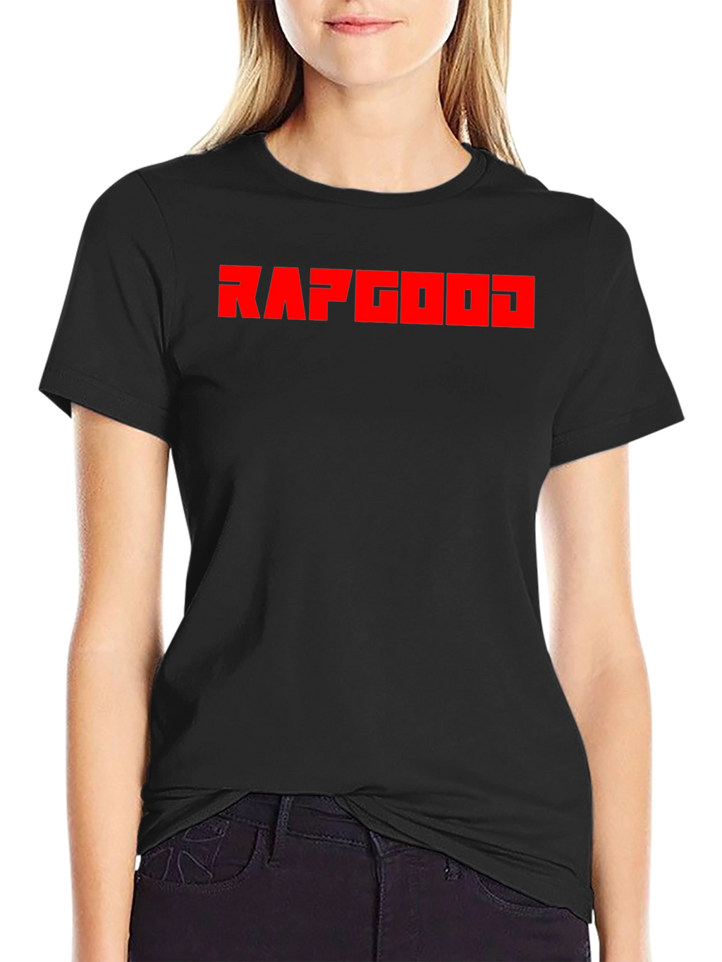 RAPGOD Graphic Tee - Bold Red Print on Black