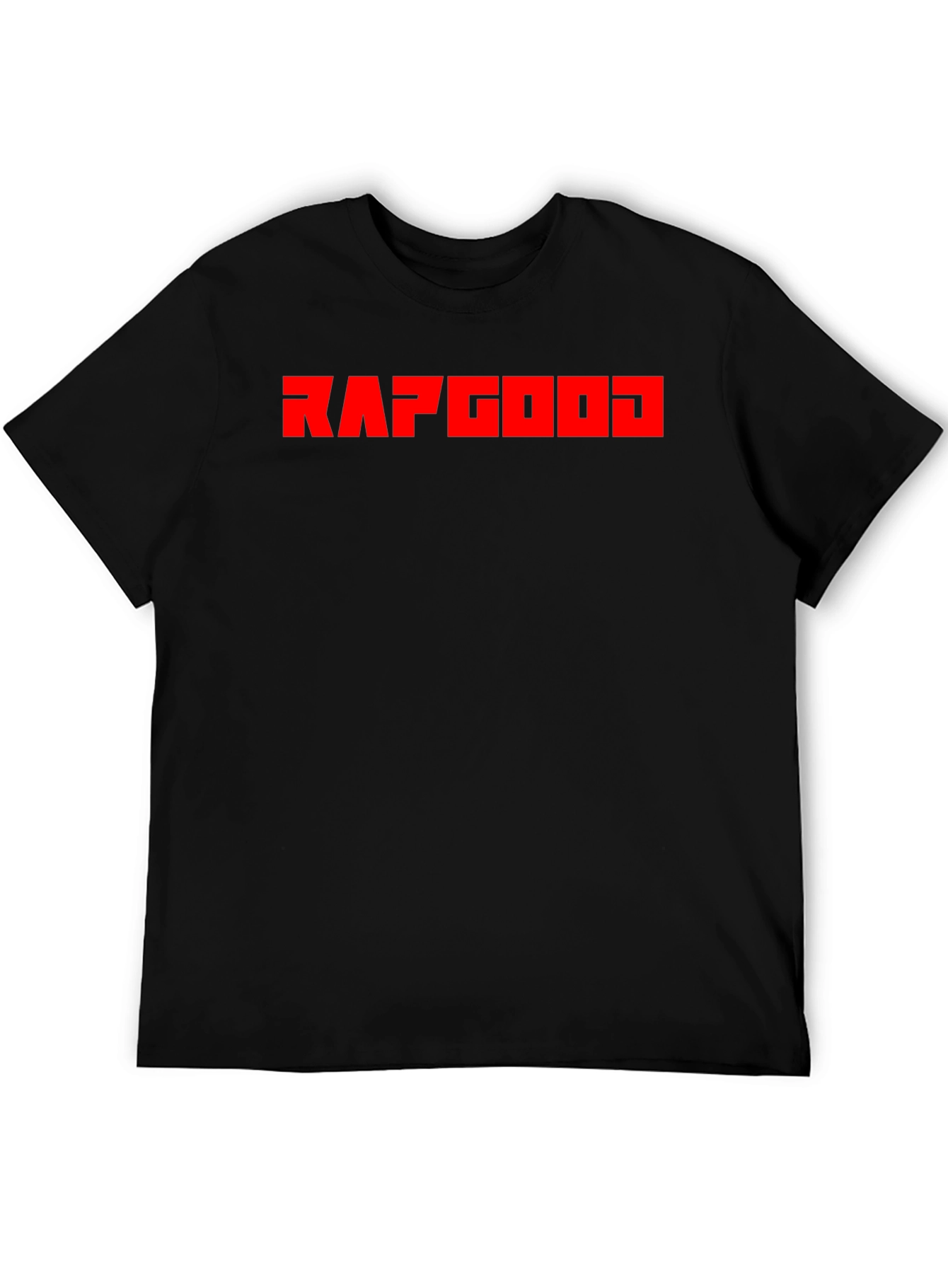RAPGOD Graphic Tee - Bold Red Print on Black