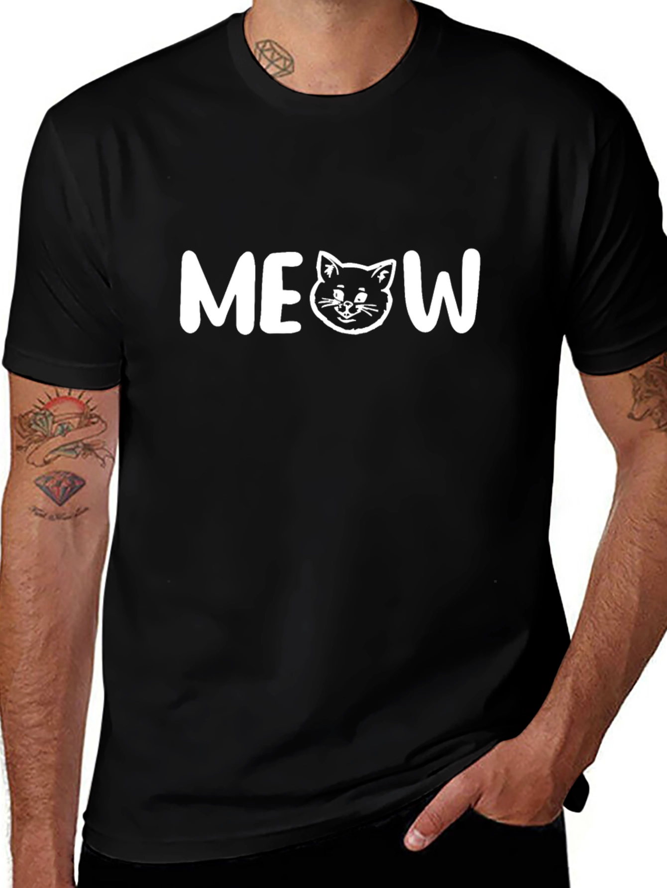 Meow Cat T-Shirt - Cute Graphic Tee
