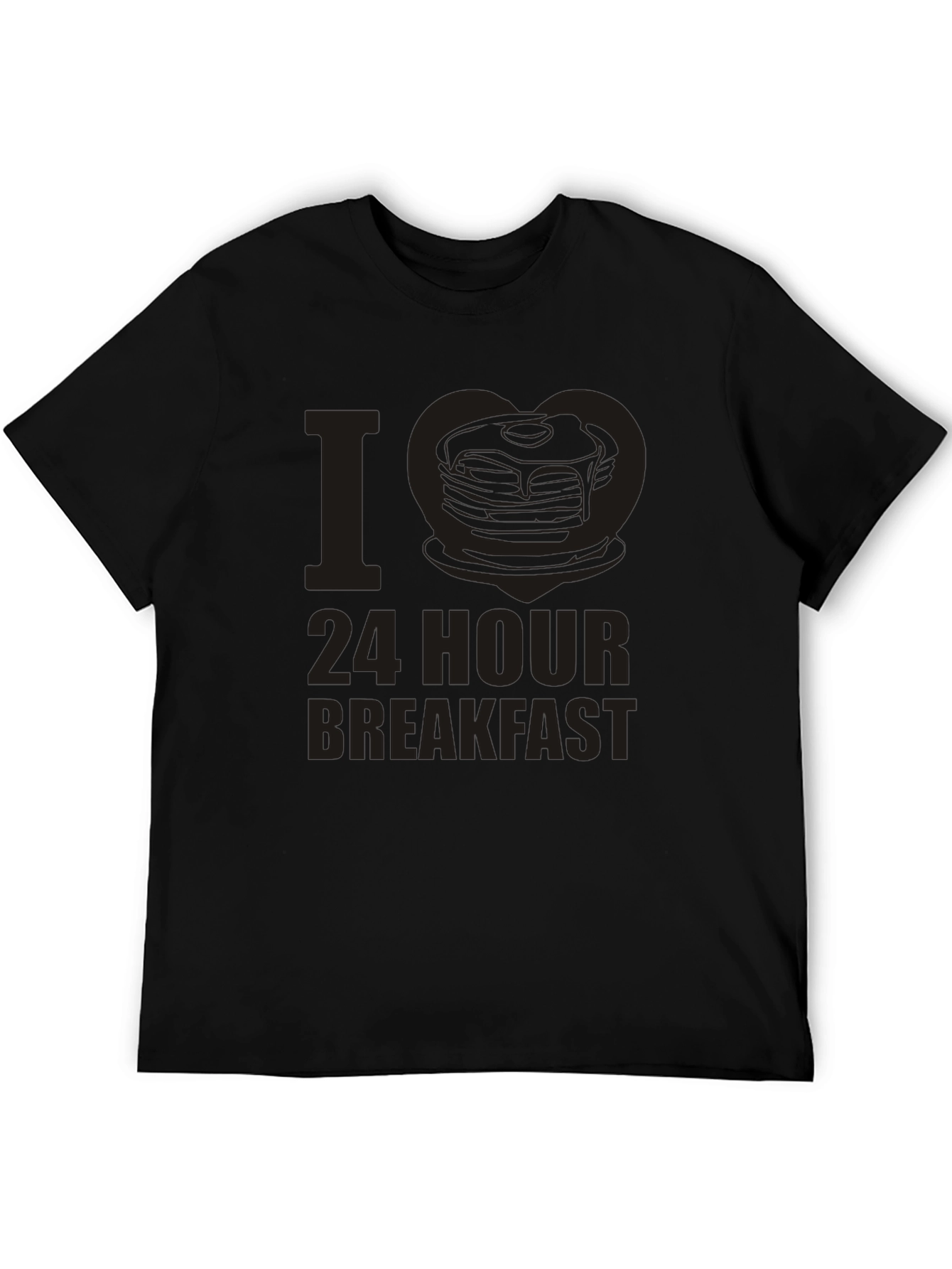 I Love 24 Hour Breakfast Black T-Shirt