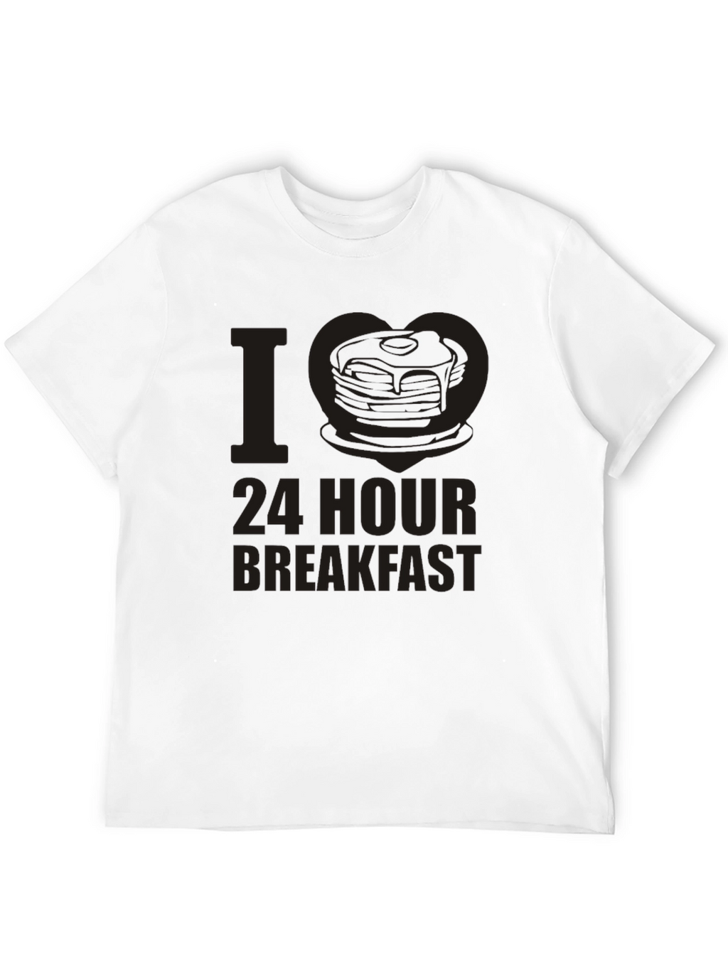 I Love 24 Hour Breakfast Black T-Shirt