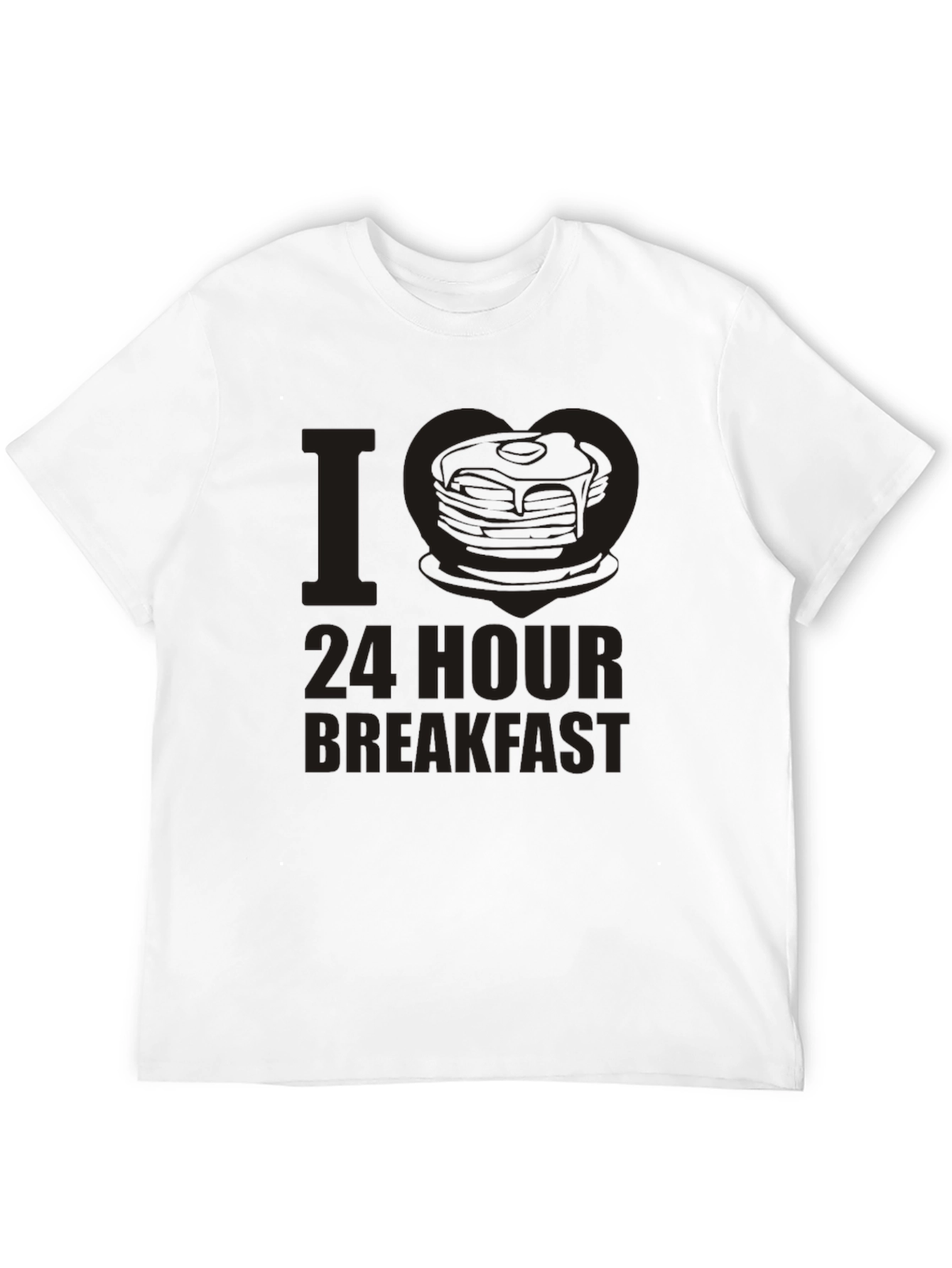I Love 24 Hour Breakfast Black T-Shirt