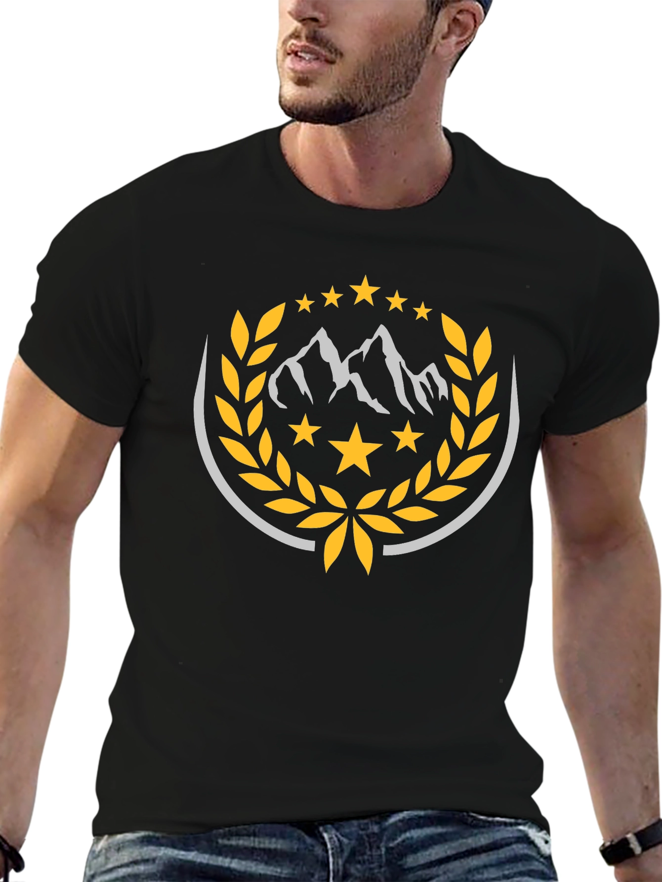 Mountain Star Crest Black T-Shirt