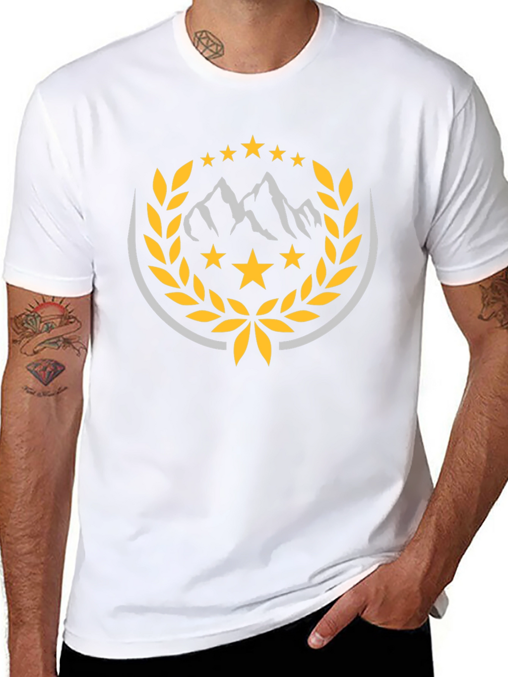 Mountain Star Crest Black T-Shirt