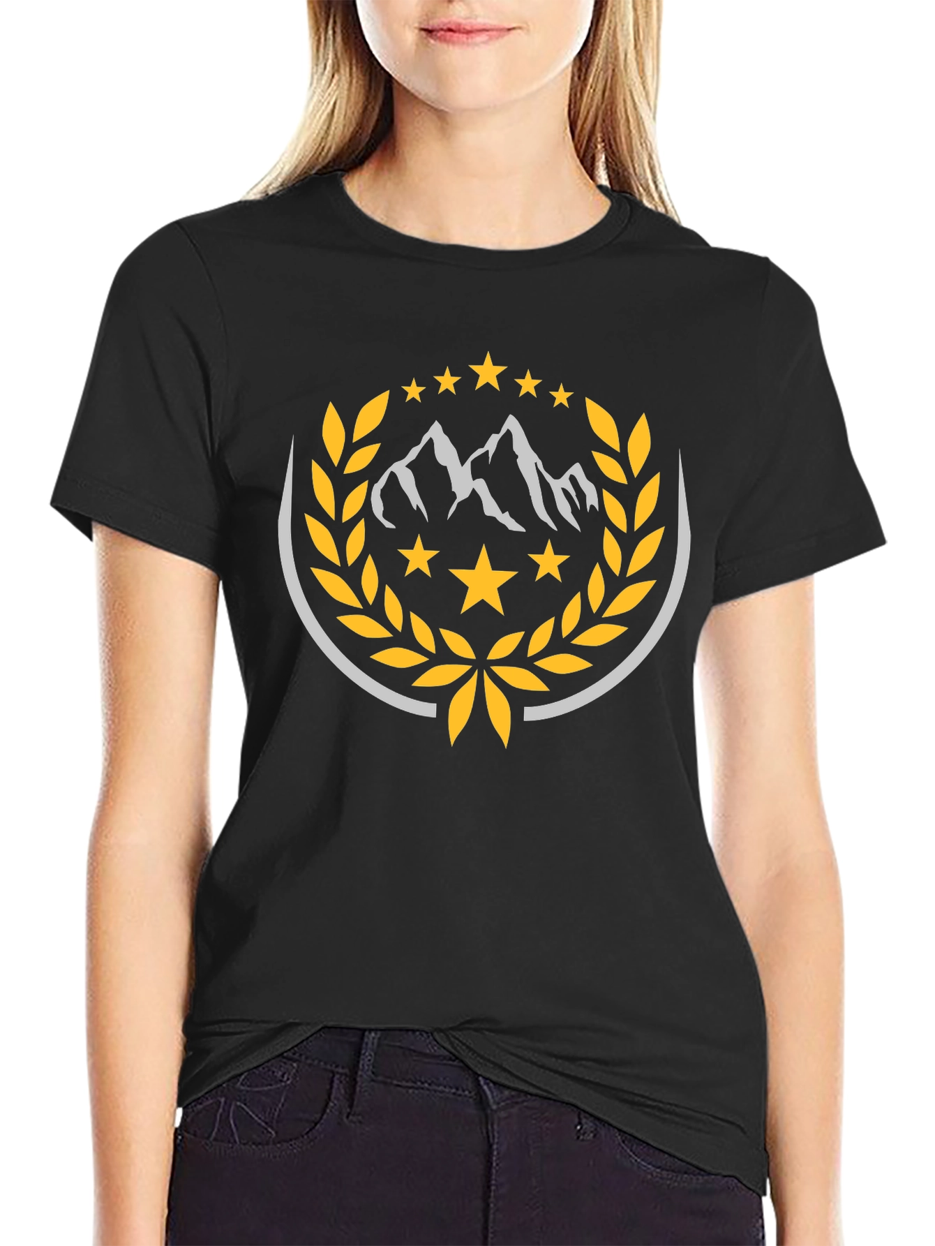 Mountain Star Crest Black T-Shirt