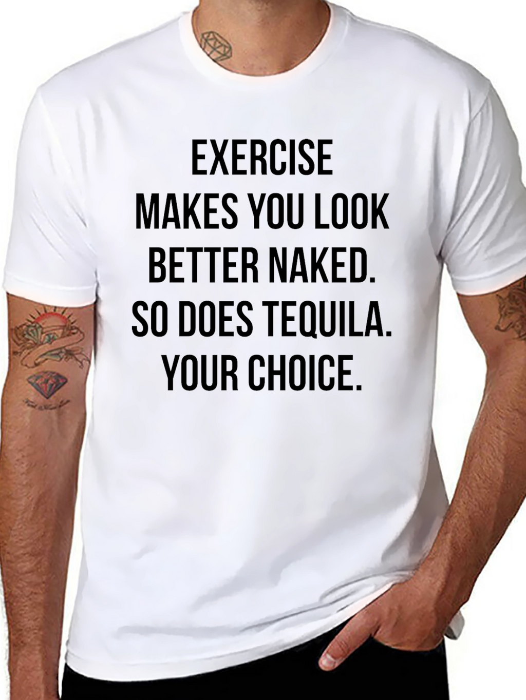 Exercise or Tequila T-Shirt - Funny Graphic Tee