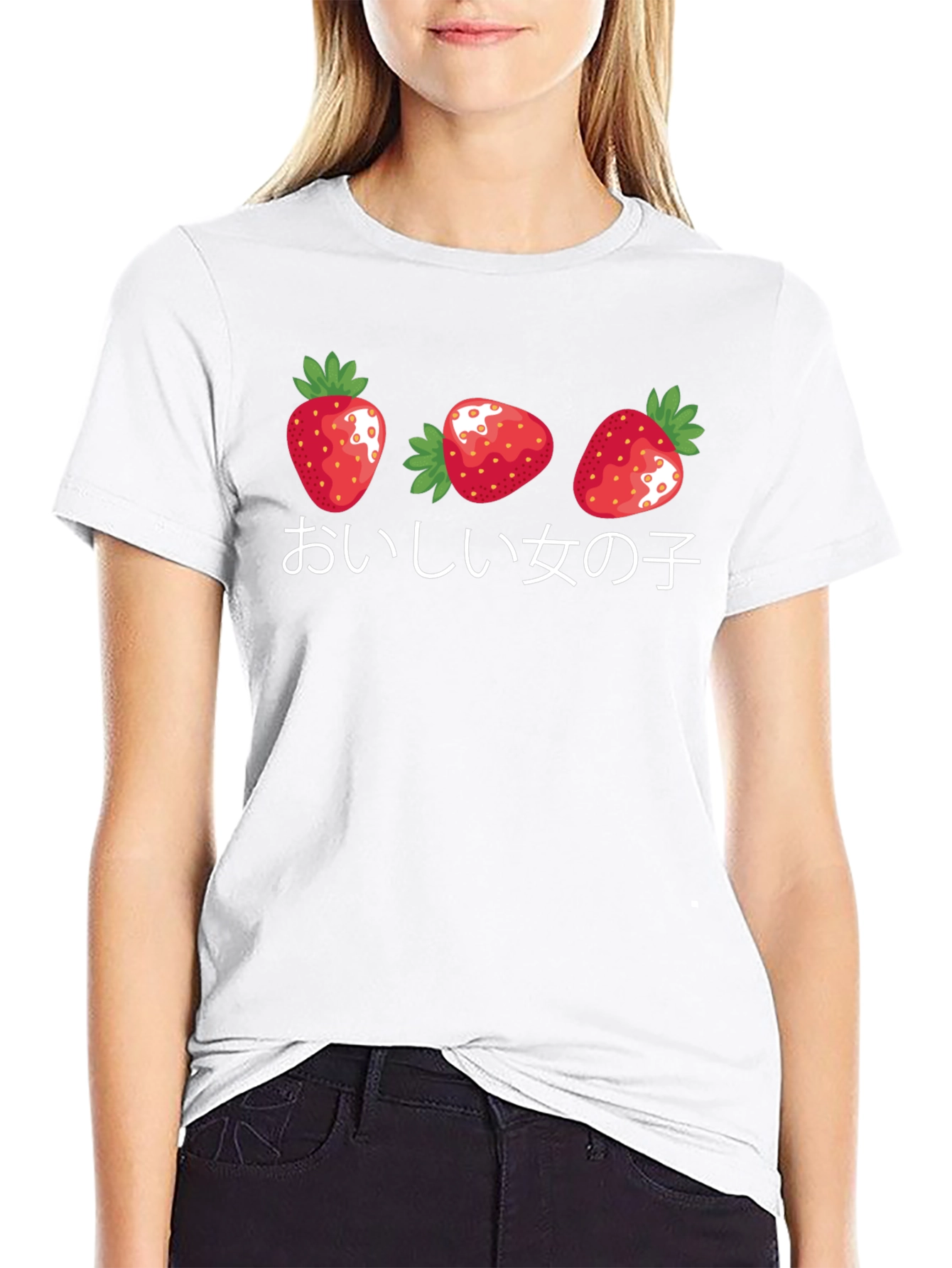 Strawberry Graphic T-Shirt - Japanese Text