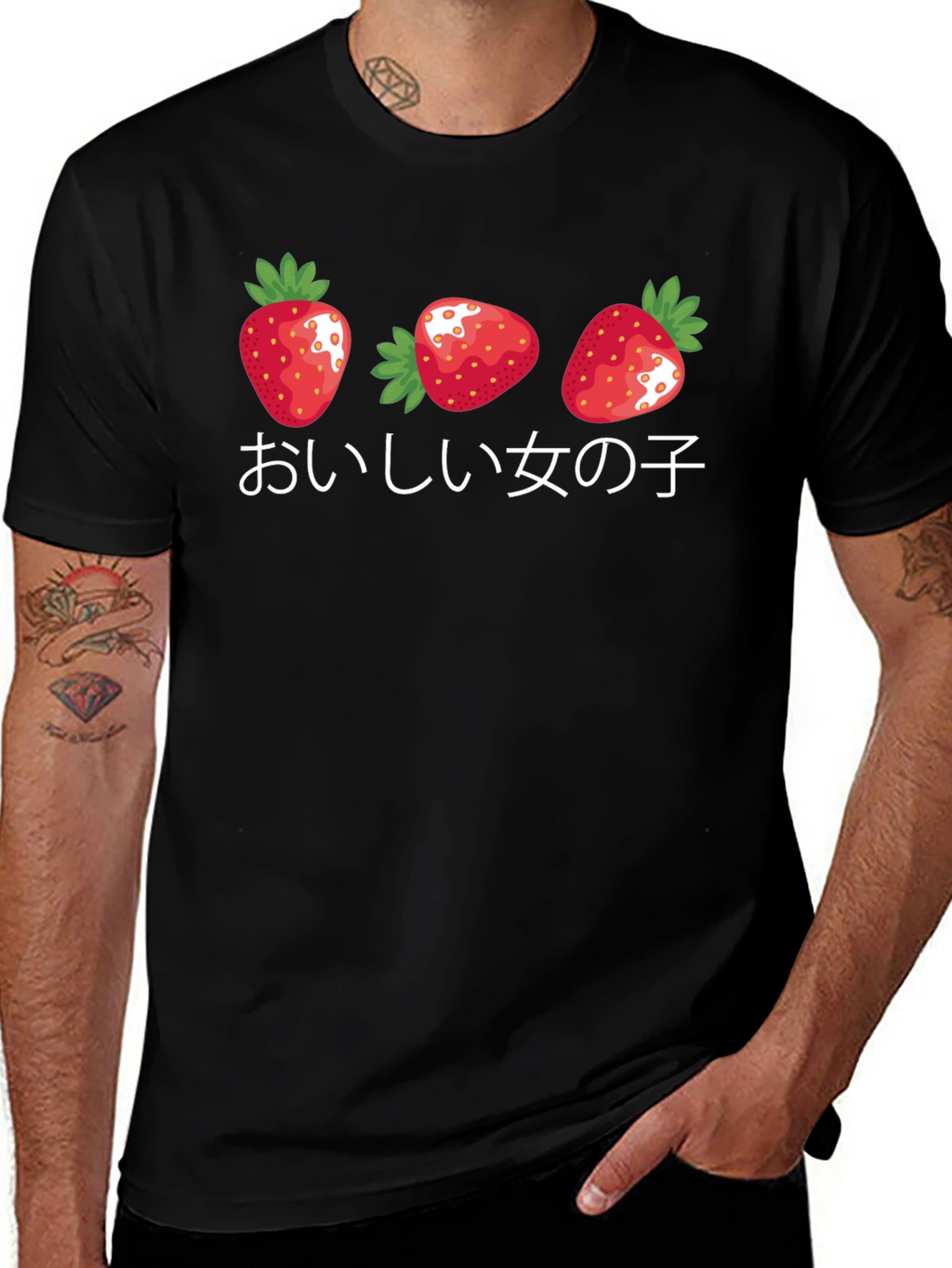 Strawberry Graphic T-Shirt - Japanese Text