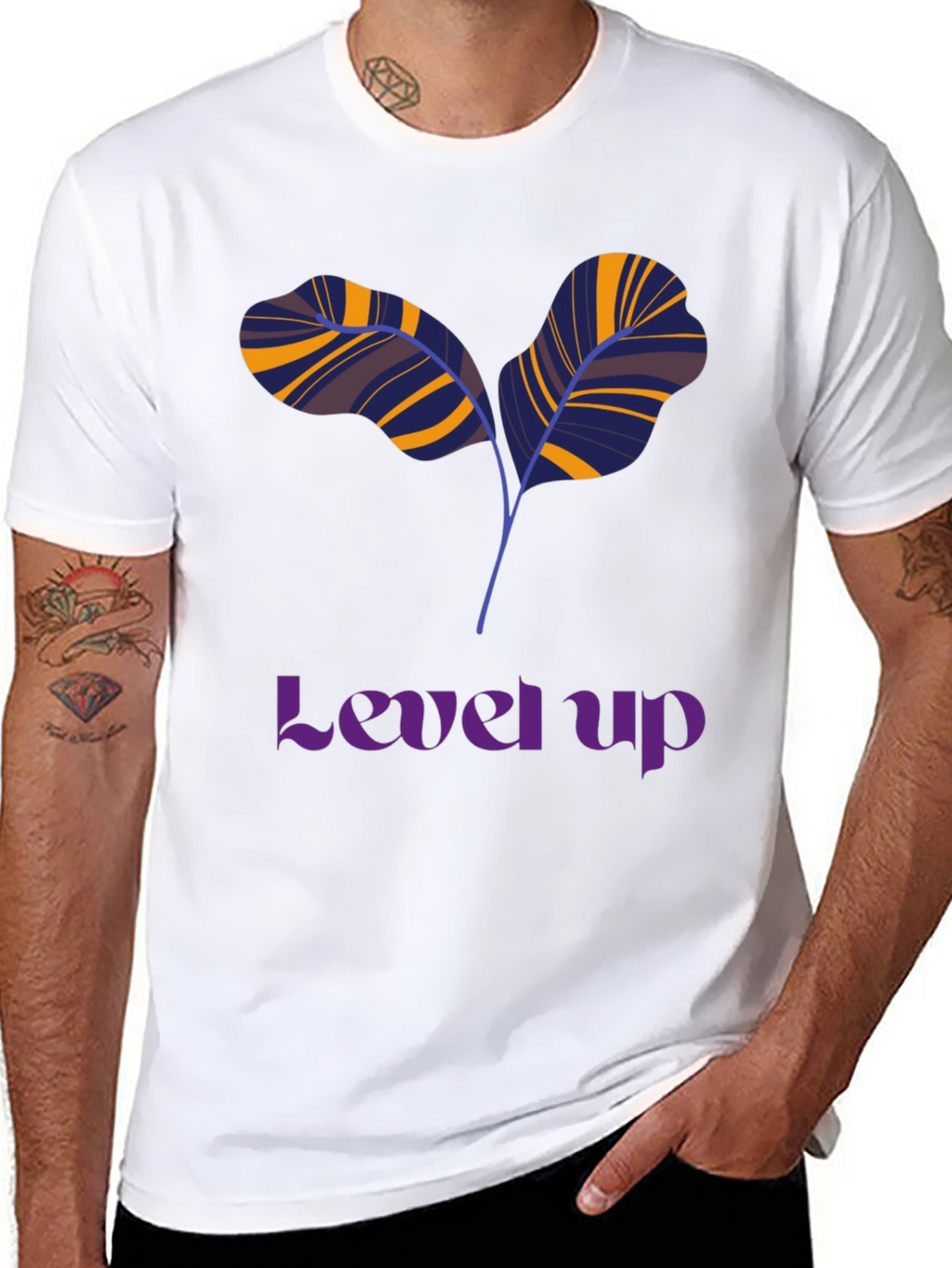 Level Up T-Shirt: Unique Leaf Design