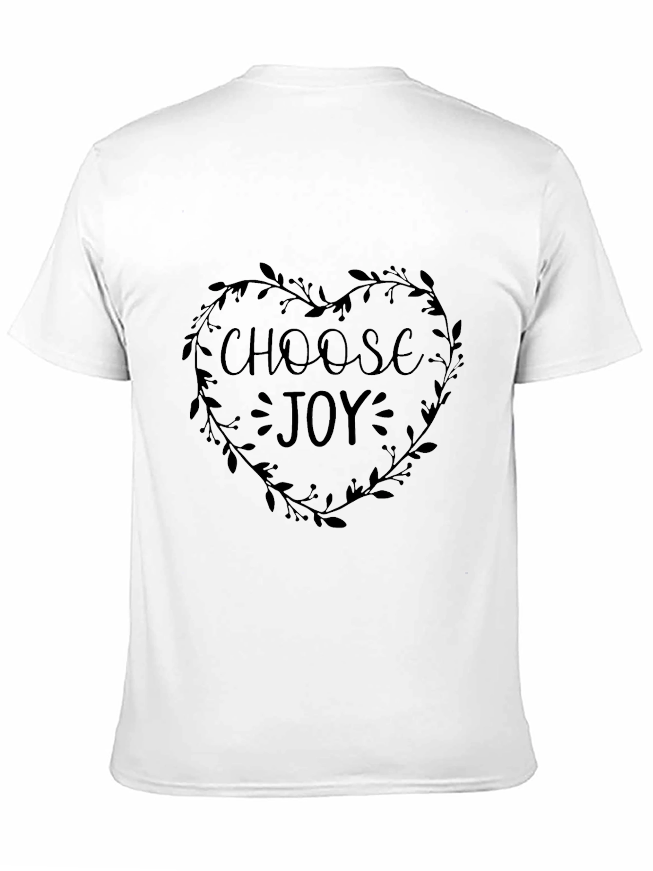 Choose Joy Heart Wreath Black T-Shirt