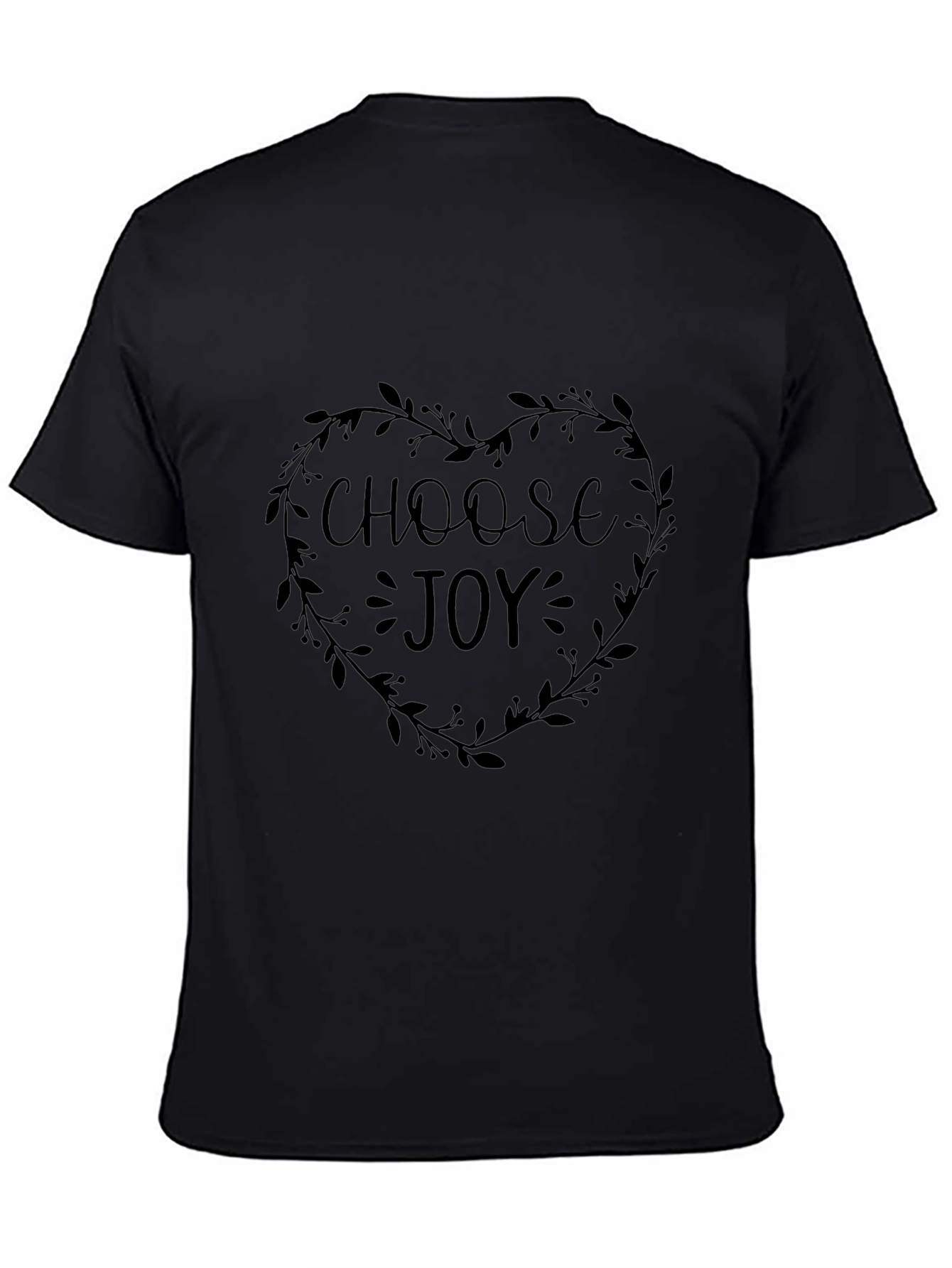 Choose Joy Heart Wreath Black T-Shirt