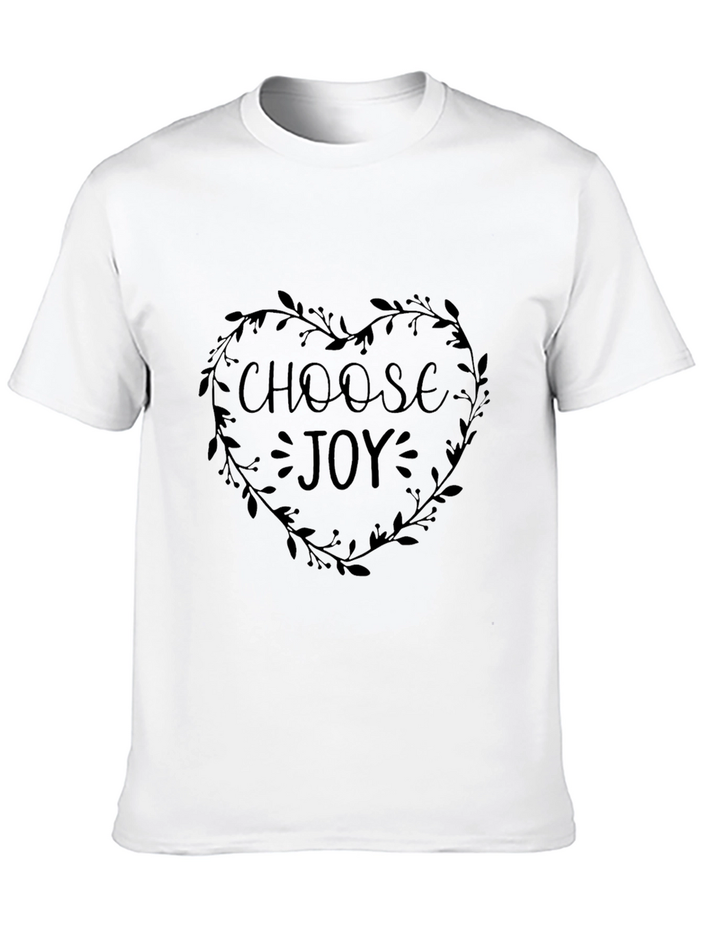 Choose Joy Heart Wreath Black T-Shirt